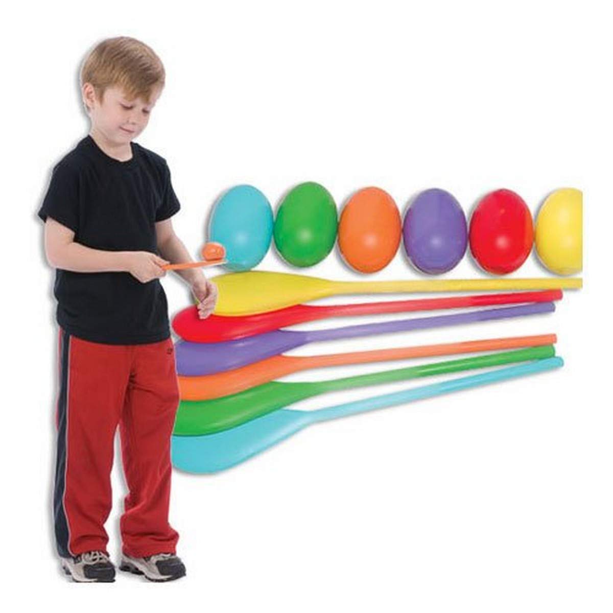 Premium Wooden Egg and Spoon Race Set - Classic Outdoor Game for Kids, Family Picnics, and School Field Days - Fun Party Activity for Birthday Celebrations and Team Building Events