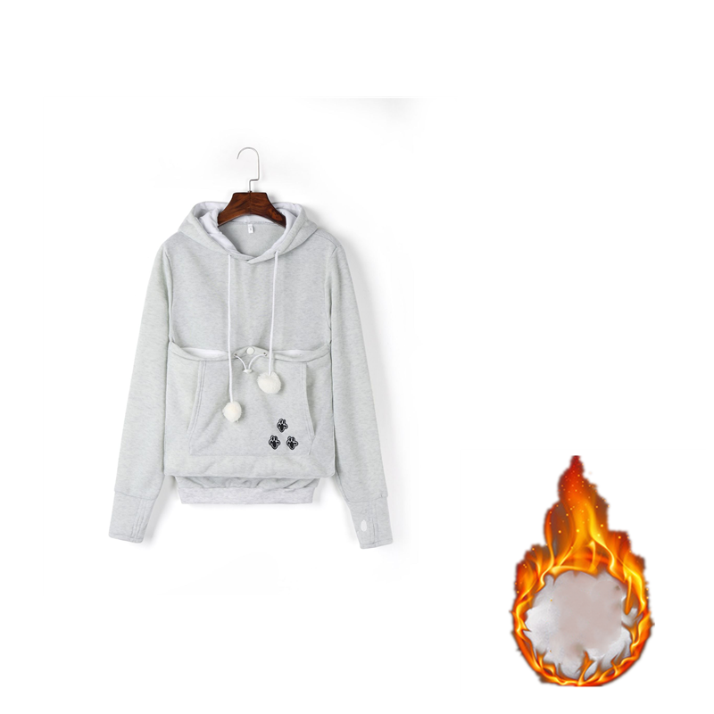 Cozy Winter Women's Hoodie with Pet Pocket - Cute Pullover Sweatshirt for Cat Lovers | Perfect for Cold Weather & Pet Snuggles