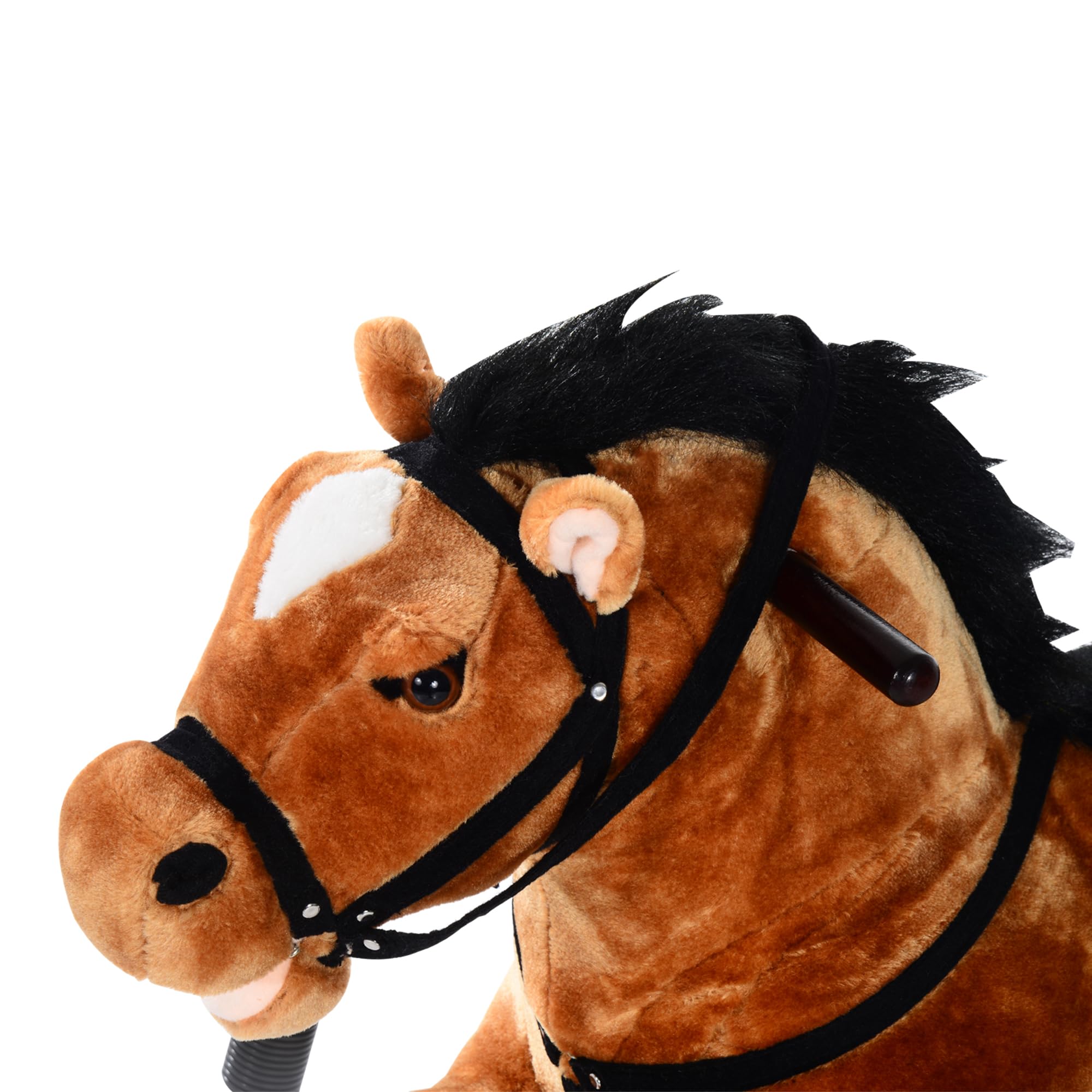 Qaba Durable Plush Spring Rocking Horse for Toddlers - Bouncing Rocker Toy with Realistic Sounds - Perfect for Indoor Play, Birthday Gifts & Early Childhood Development