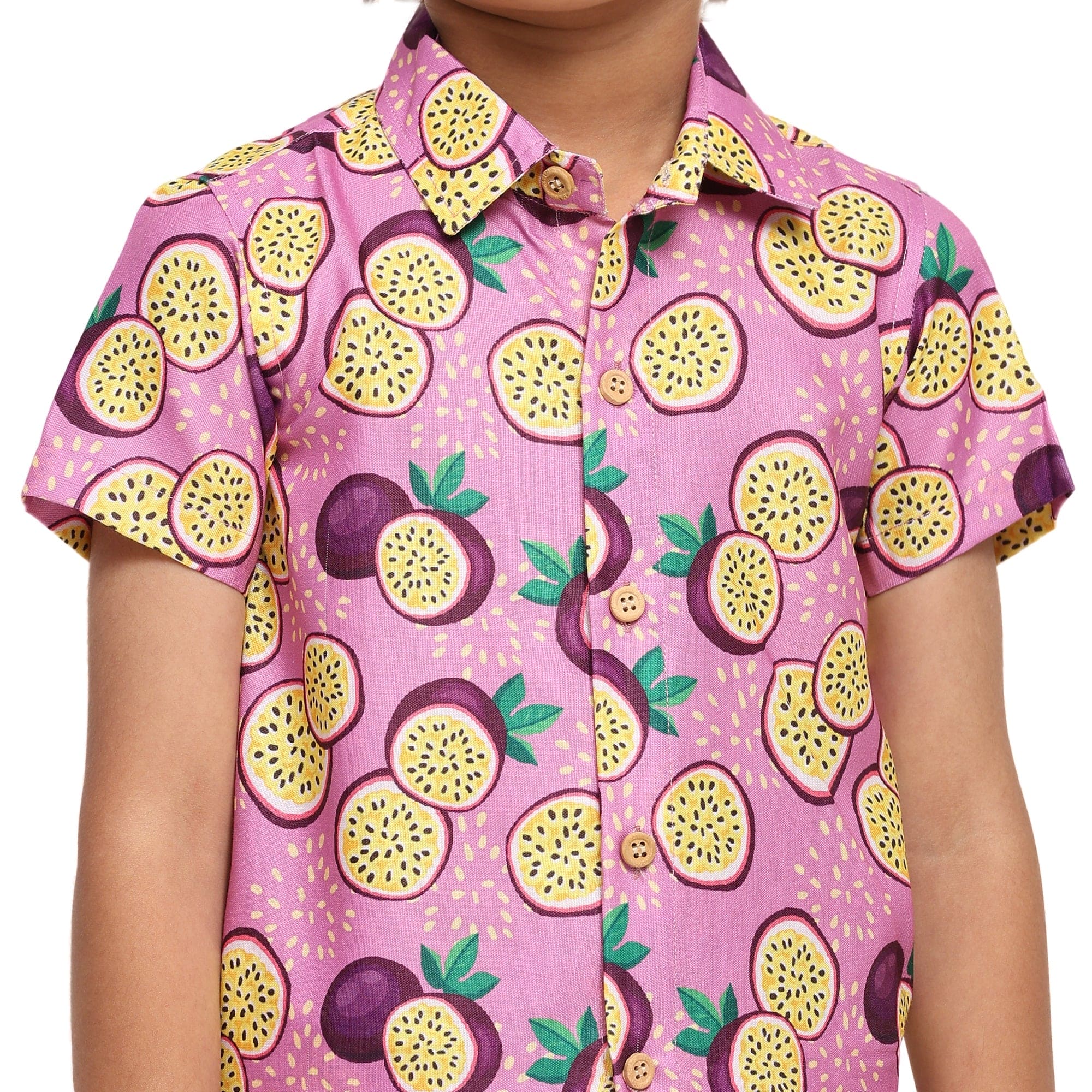 Passionfruit Print Linen Co-ord Set - Vestiario's Blend | Stylish Summer Outfit for Women | Perfect for Beach Vacations & Casual Outings