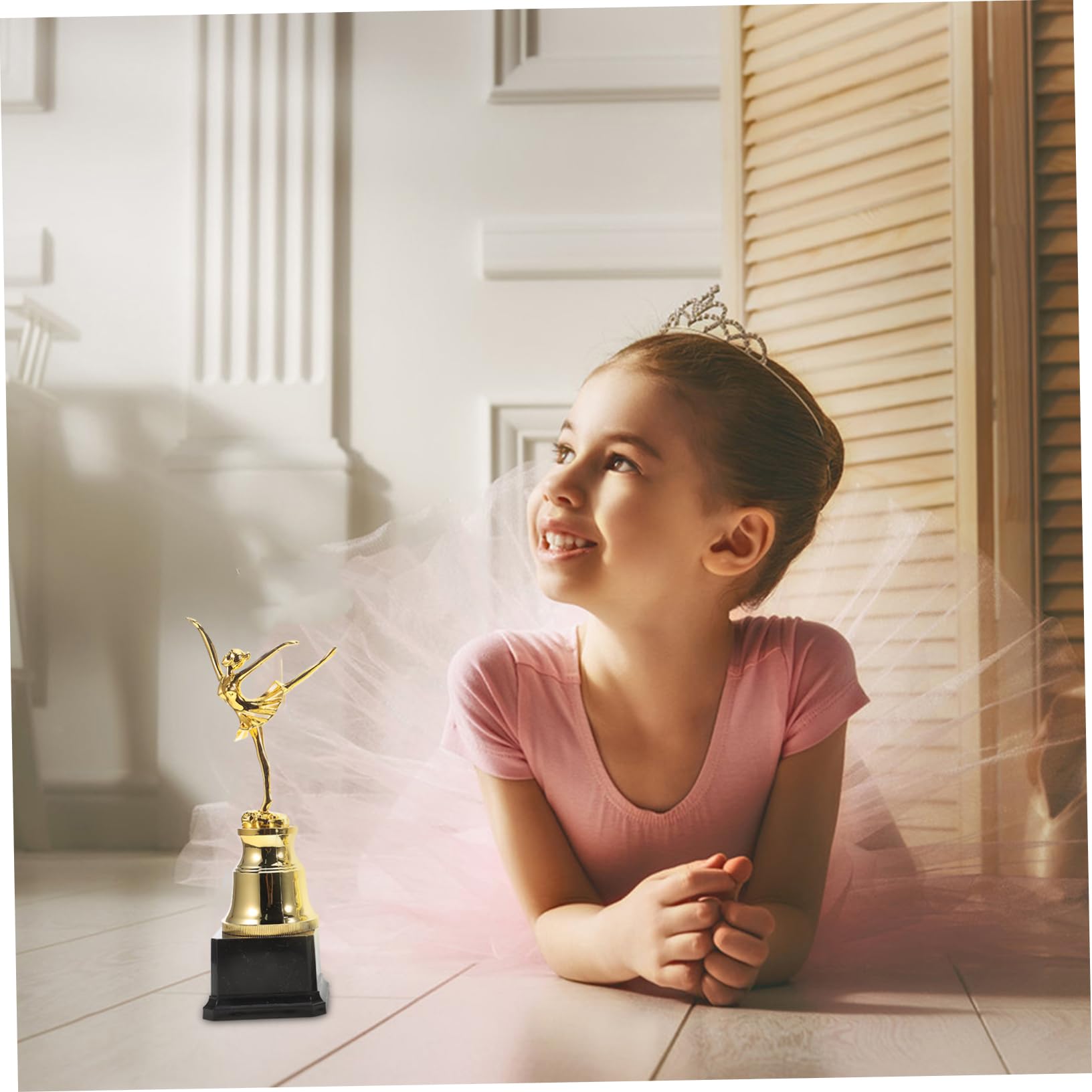 SUPVOX 3-Piece Gold Plastic Dance Competition Trophies - Award for Dance Tournament Winners, Perfect for Ballet, Hip Hop & Ballroom Dance Events