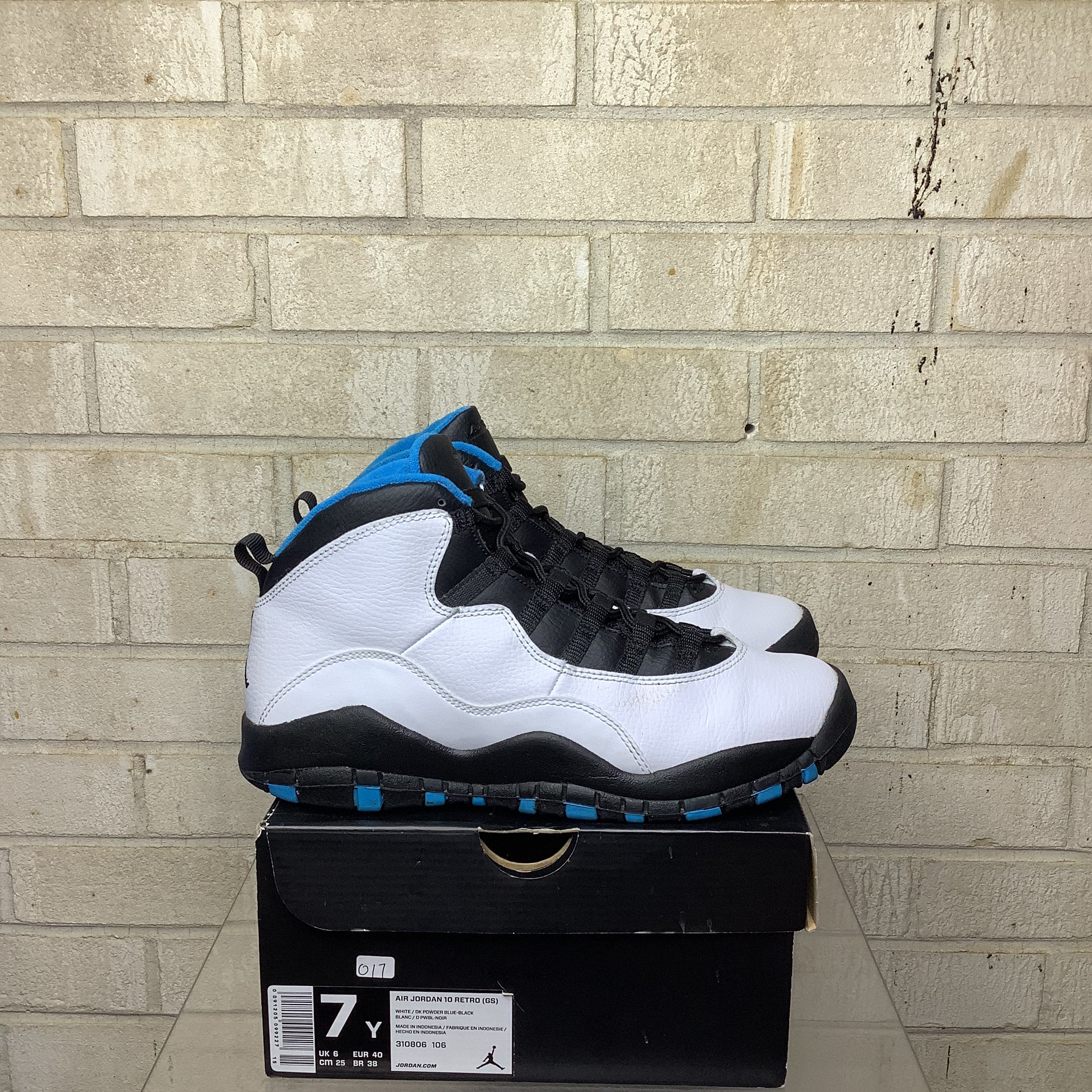 AIR JORDAN 10 POWDER BLUE Retro Basketball Shoes - Men's Size 7Y (310806-106) | Classic Sneakers for Streetwear, Sports & Casual Fashion