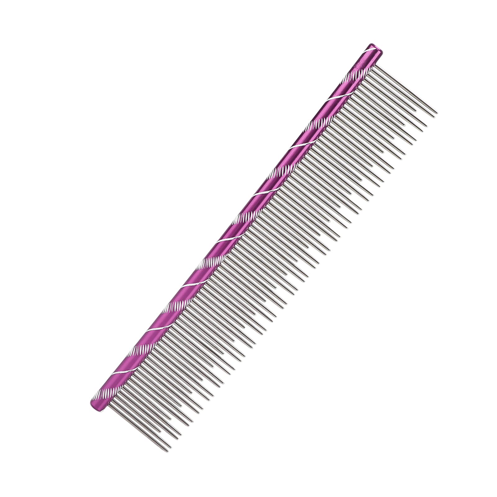 Durable Pet Steel Comb - Safe Hair Removal for Dogs & Cats (Purple) - Grooming & Shedding Control
