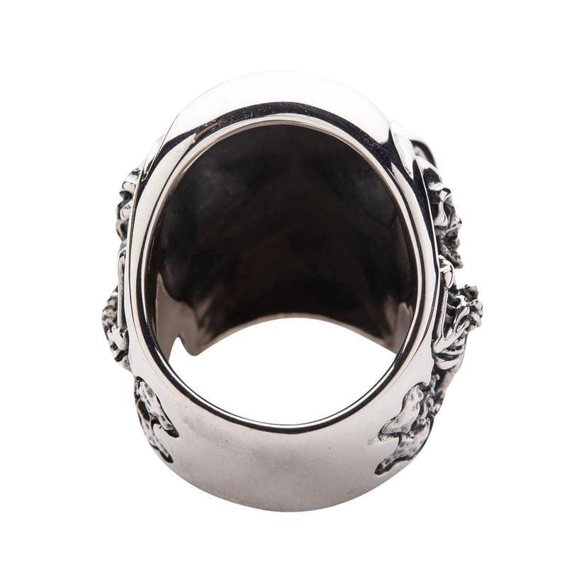 Gothic Biker Skull Ring - Heavy Duty Sterling Silver Men's Jewelry for Motorcycle Riders & Rock Fashion Enthusiasts | Perfect for Biker Gangs, Rock Concerts & Edgy Street Style