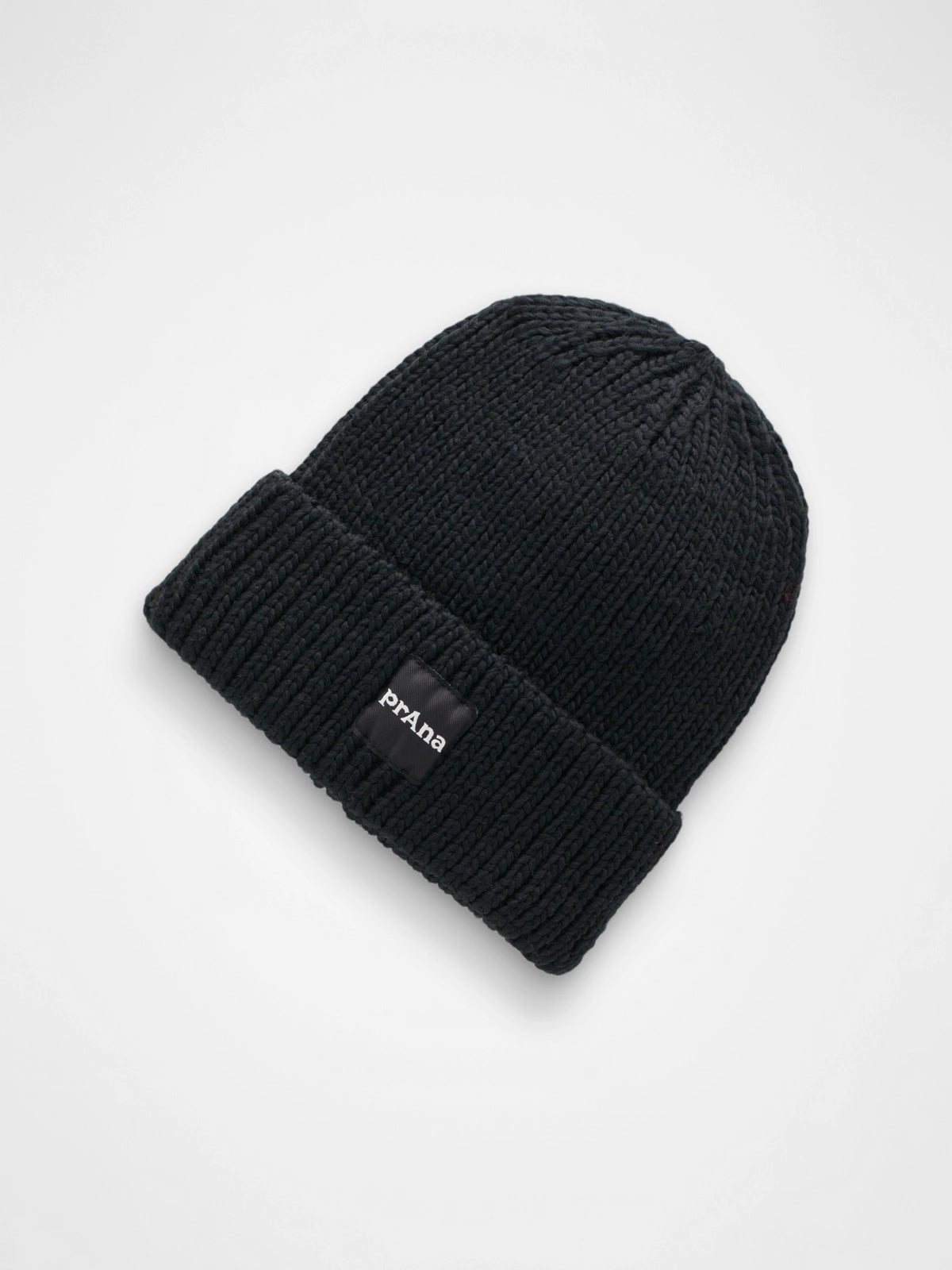 prAna Logo Beanie - Soft Winter Knit Hat for Men & Women - Black - Perfect for Skiing, Hiking & Outdoor Activities