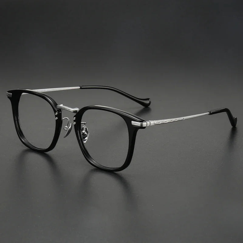 Aror Unisex Full Rim Square Titanium Acetate Eyeglasses Frame 10141 - Lightweight Durable Glasses for Work, Reading & Fashion
