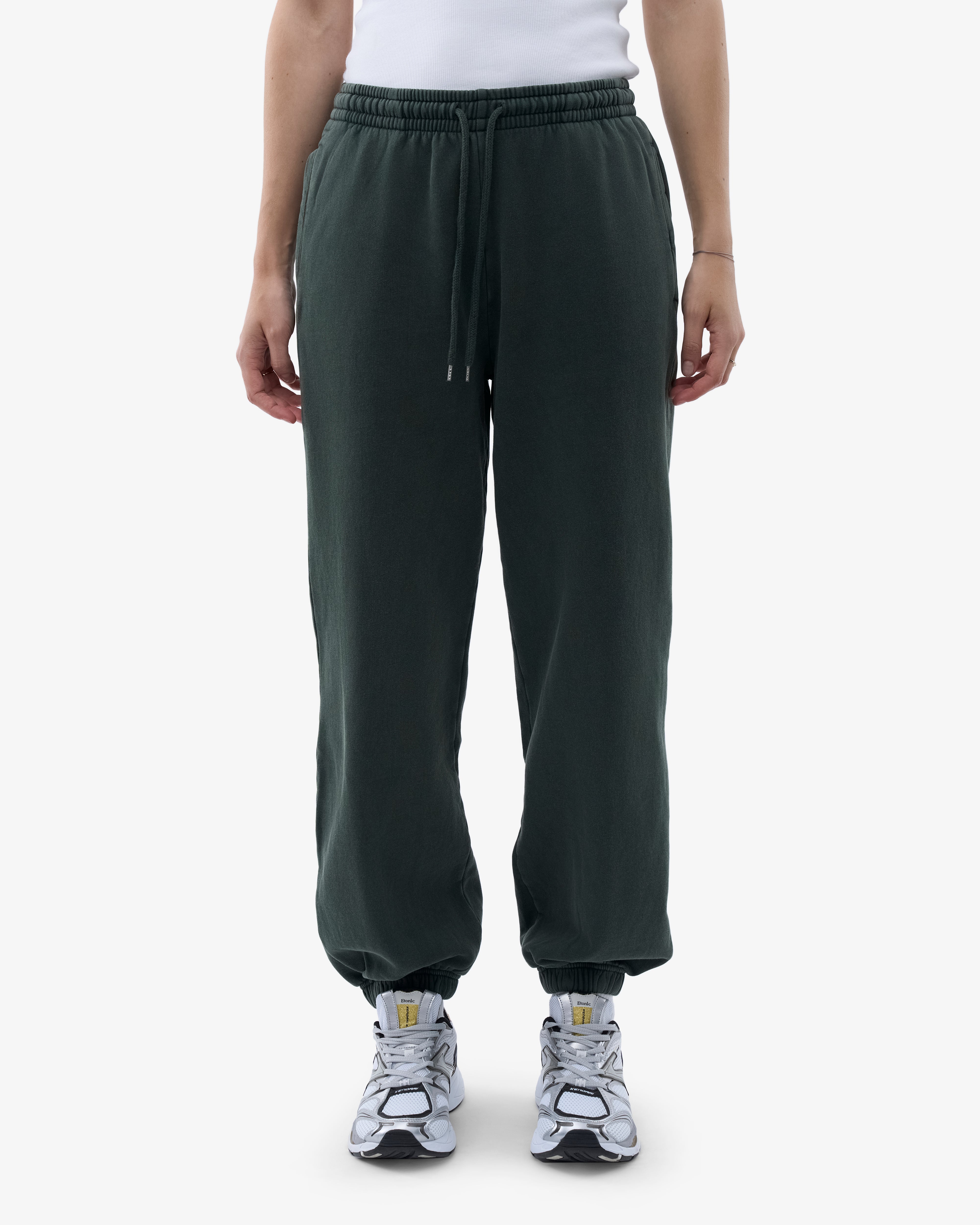 Organic Relaxed Sweatpants for Women - Soft Cotton Joggers with Pockets | Midnight Forest Green | Lounge, Yoga & Home Wear