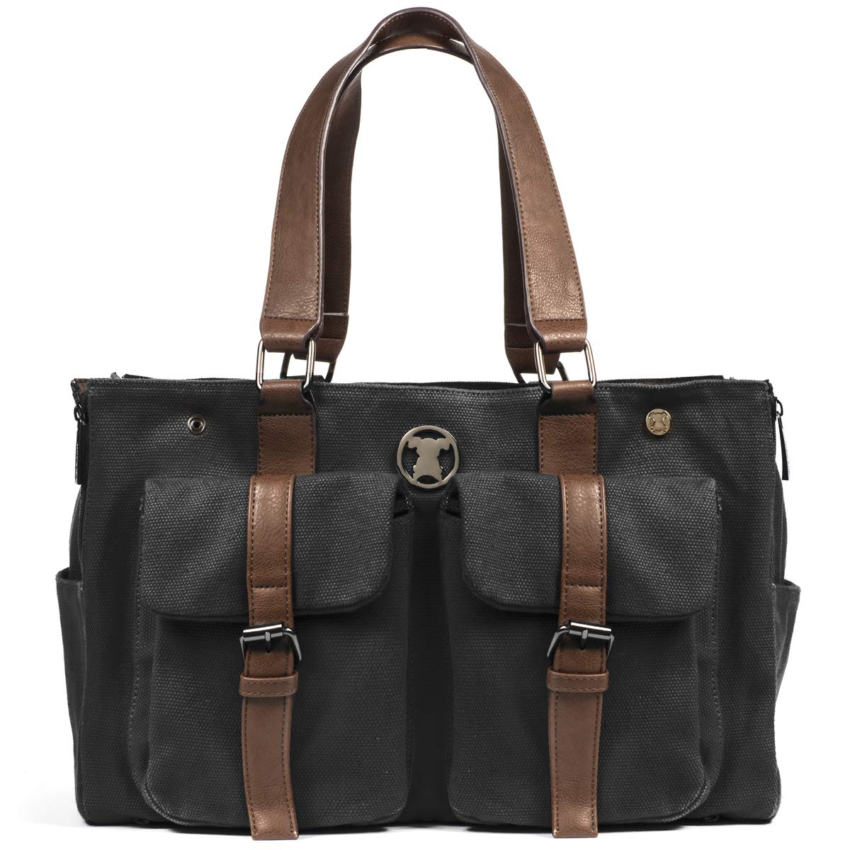Interchangeable Shell Tote Pet Carrier - Black Canvas Weekend Travel Bag for Dogs & Cats | Compatible with Base Carrier Only | Perfect for Air Travel, Road Trips & Vet Visits