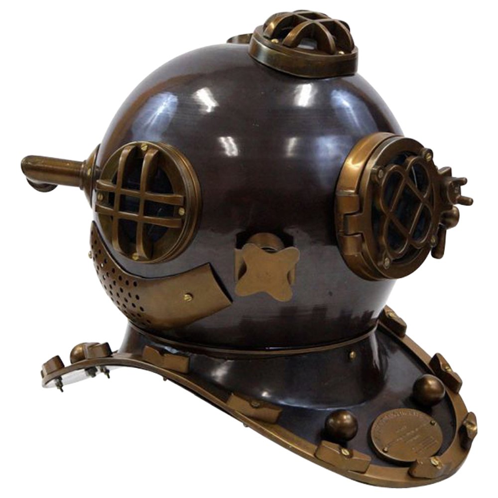 NauticalMart Aluminum Diving Helmet - Professional Mark V Dive Helmet for Scuba Diving, Underwater Exploration & Outdoor Camping Gear | Perfect for Marine Adventures, Shipwreck Diving & Underwater Photography