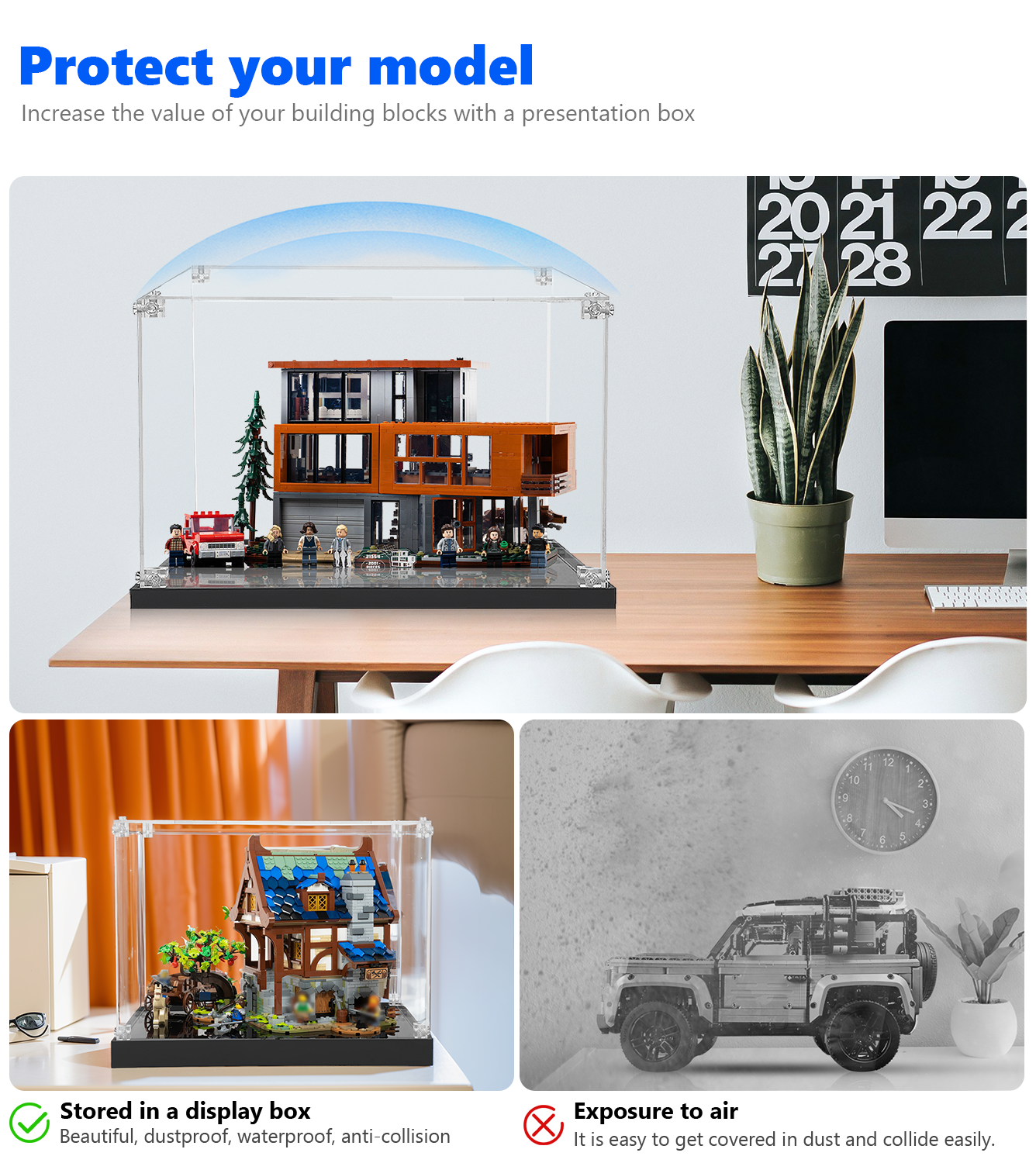 LEGO® Ideas The Evolution of STEM 21355 Display Case - Premium Acrylic Showcase for LEGO Sets - Perfect for Home Decor, Office Display & Collector's Showcase