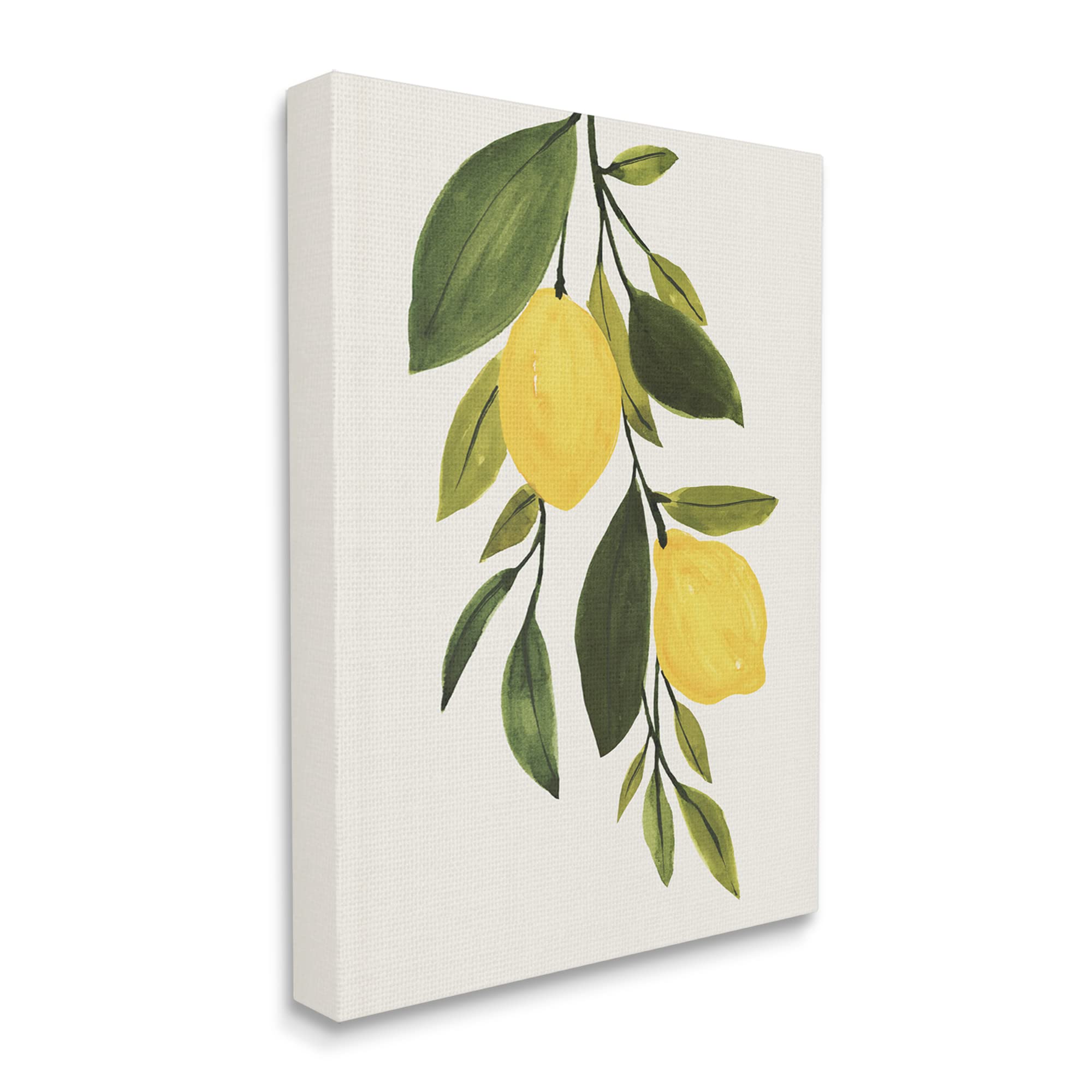 Annie Warren Designed Simple Yellow Country Lemon Leaf Citrus Fruit Art Print - Perfect for Kitchen, Bathroom, and Farmhouse Decor
