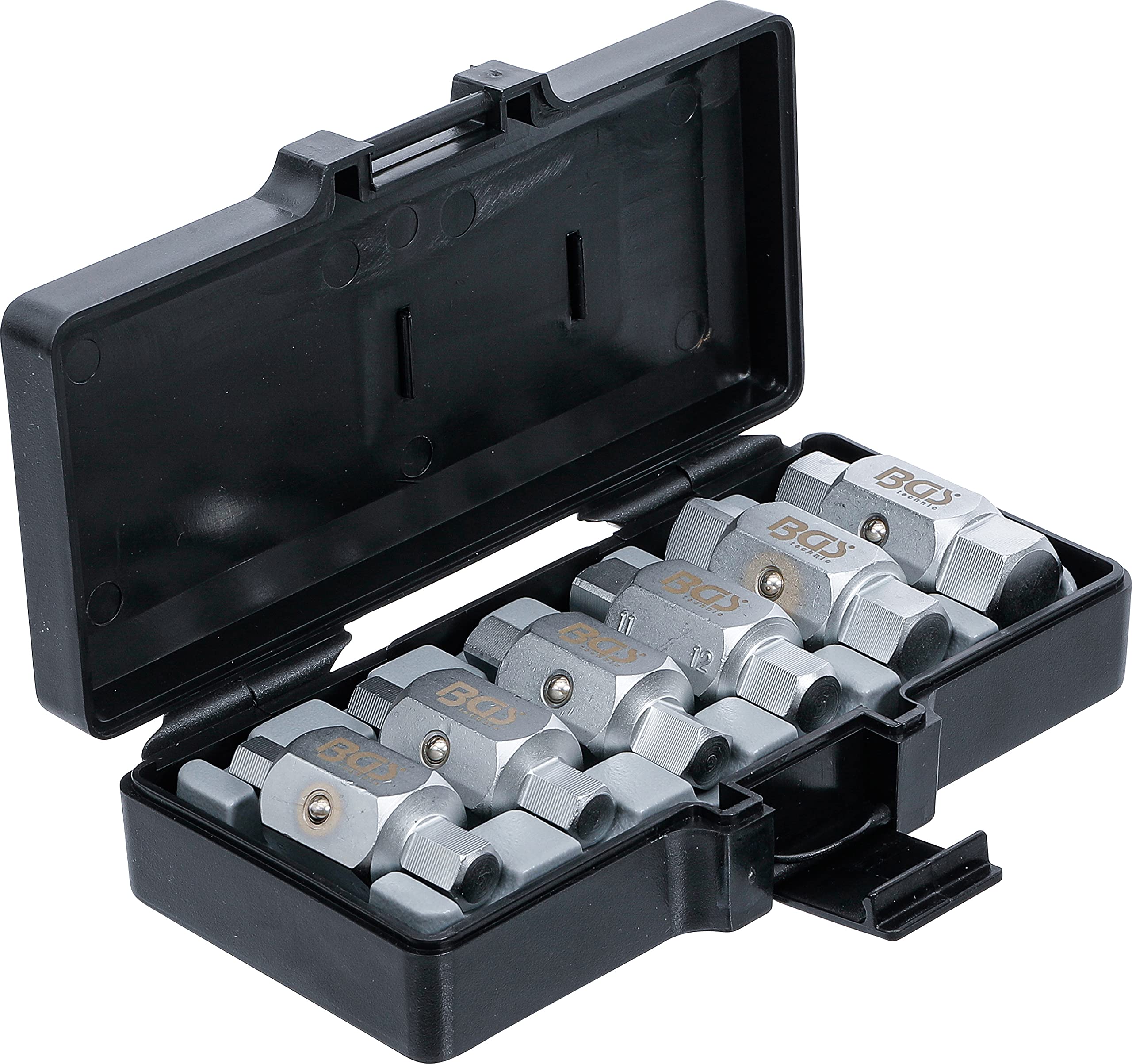 BGS 1015 Crankcase Plug Wrench Set - 6 Piece Automotive Tool Kit for Oil Drain Plug Removal & Engine Maintenance