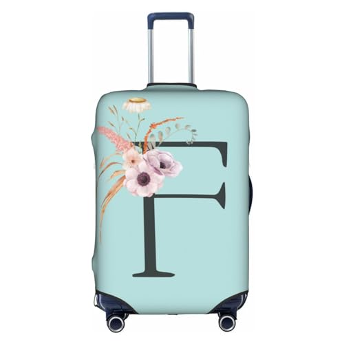 Black Letter F Boho Floral Flowers Leaves