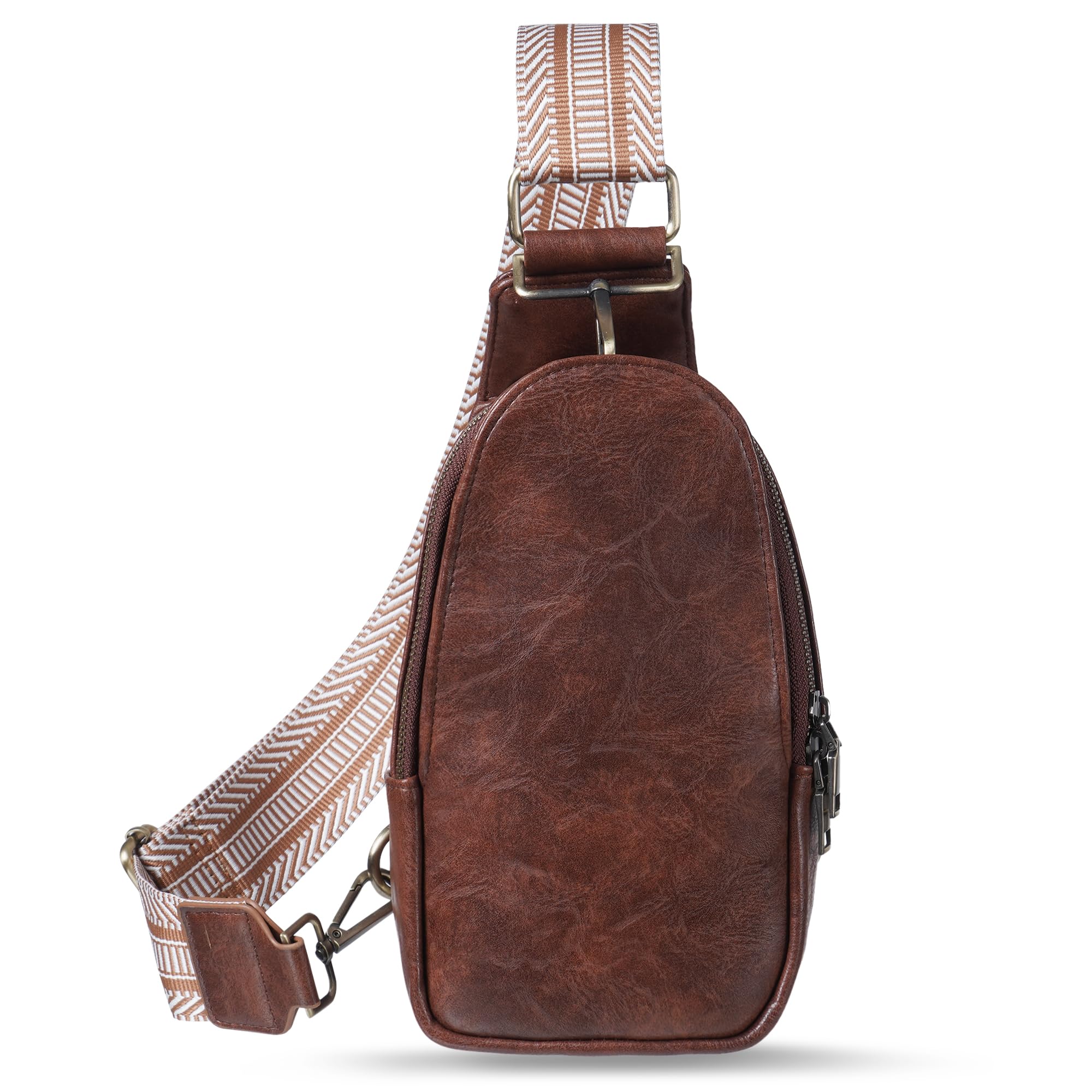 KFXFENQ Women's PU Leather Sling Bag - Small Crossbody Chest Backpack for Cycling, Travel, Work & Daily Use | Stylish & Multipurpose Shoulder Bag for Women