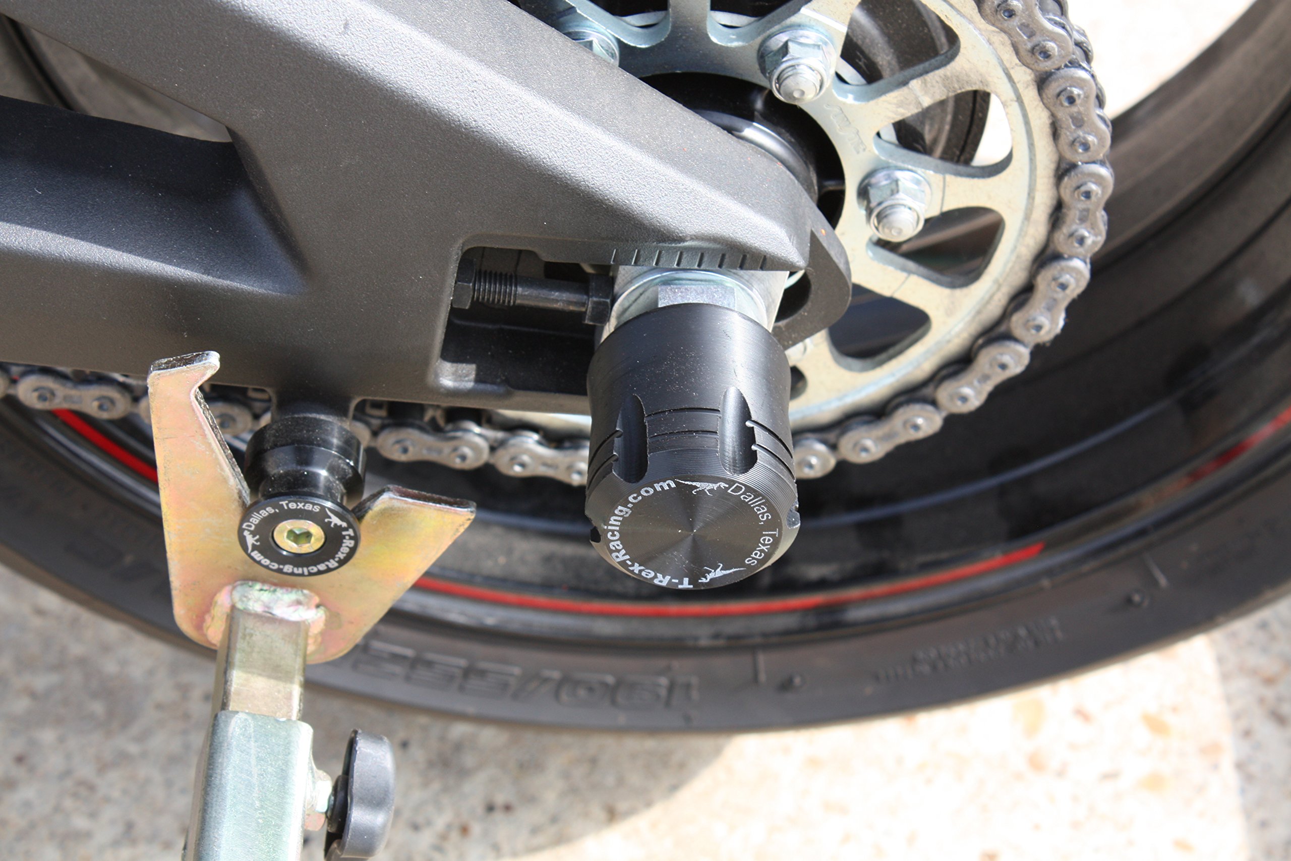 T-Rex Racing Rear Axle Sliders for Kawasaki ZX-6R ZX-10R ZX-14R Motorcycle Crash Protection - Durable Frame Sliders for Track & Street Riding Safety