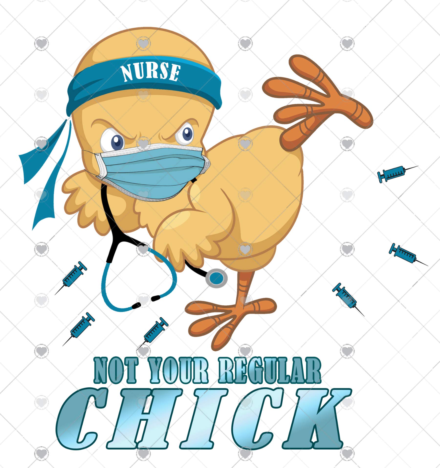 Nurse Chick Ready-to-Press Sublimation Transfer for Adult Shirts - Perfect for RN, LPN & CNA Nurses - Easy DIY Custom Apparel for Work & Nursing School