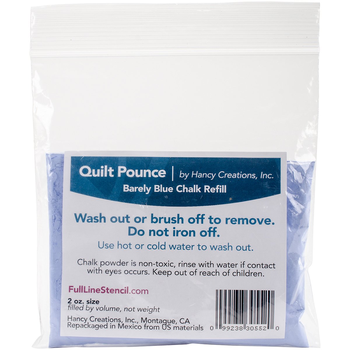 Hancy Quilt Pounce Refill Chalk - Barely Blue 2oz for Quilting, Sewing & Fabric Marking | Ideal for DIY Crafts, Dressmaking & Home Decor Projects