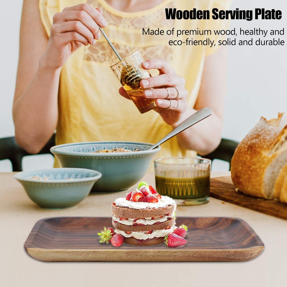 Premium Wooden Sushi Tray - Elegant Serving Dish for Sushi, Snacks, Salad & Desserts | 9.8 x 6.8 Inch Home & Restaurant Serving Platter | Perfect for Japanese Cuisine, Party Appetizers & Tea Time Snacks