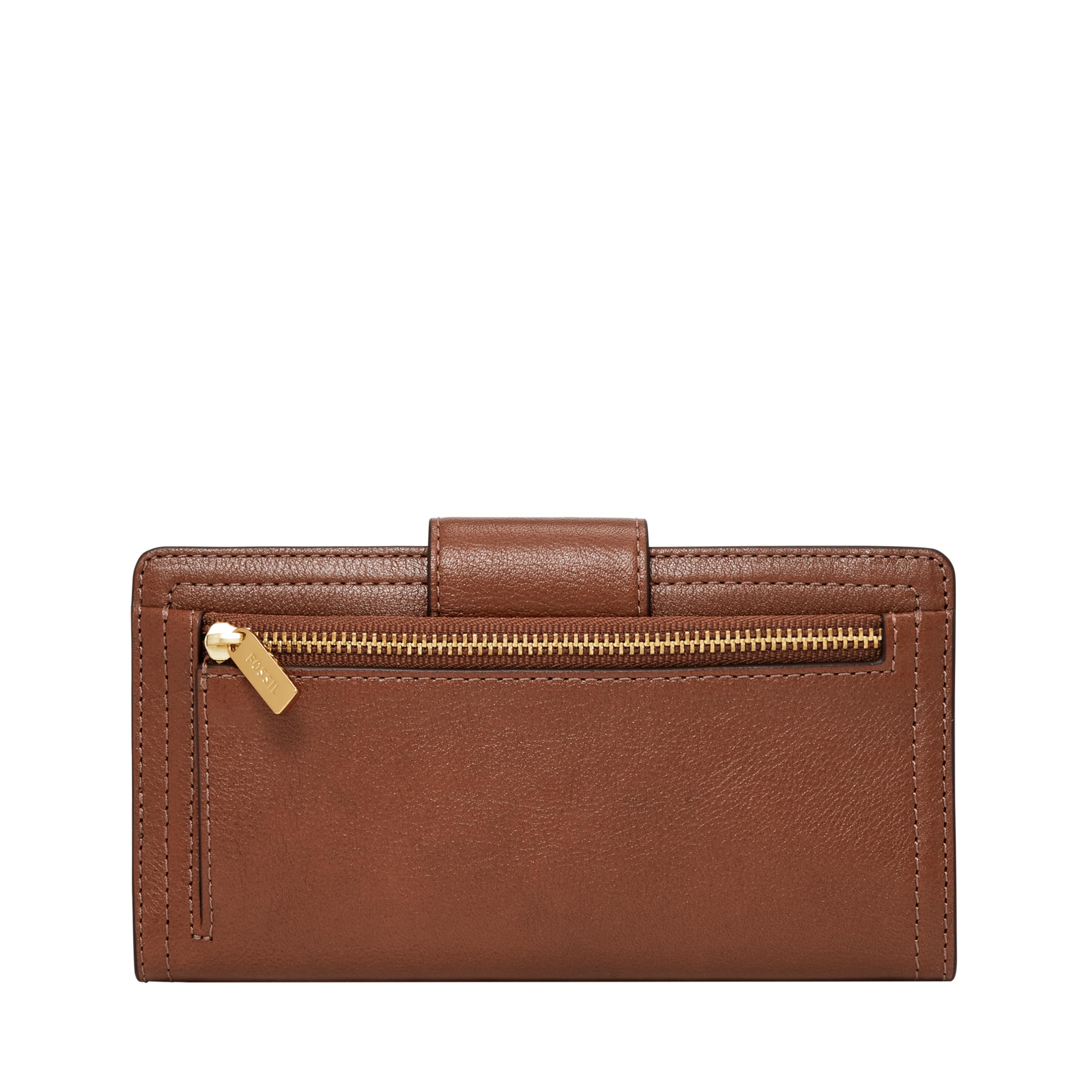 Fossil Women's Logan Genuine Leather RFID Blocking Wallet - Slim Tab Clutch Purse with Card Slots (Brown, Model SL7830200) | Perfect for Everyday Use, Travel & Gift Giving