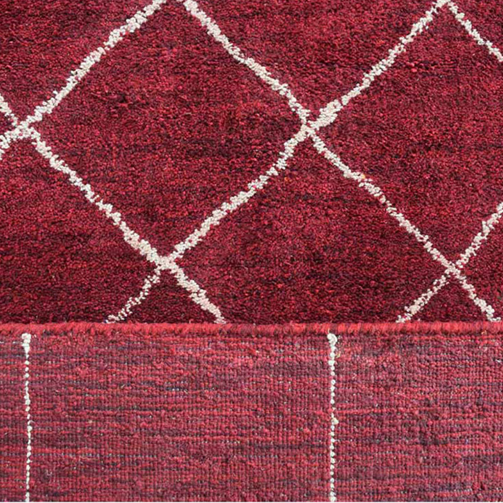 Hand Knotted Wool Area Rug - Soft & Cozy Traditional Design for Living Room, Bedroom, or Office - 5x8 Feet Non-Slip Floor Carpet