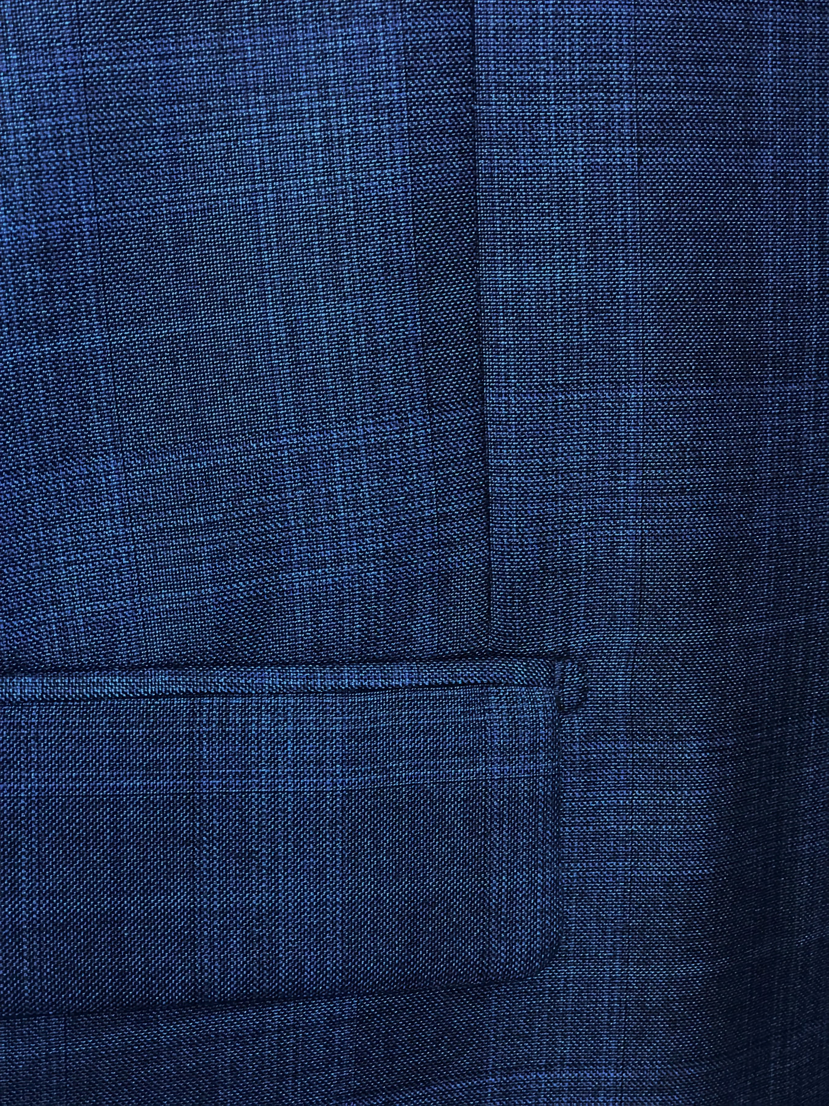 Blue Double Breasted 2-Piece Suit for Men | Regular Fit Glen Plaid Wool Business Suit | Perfect for Office, Weddings & Formal Events