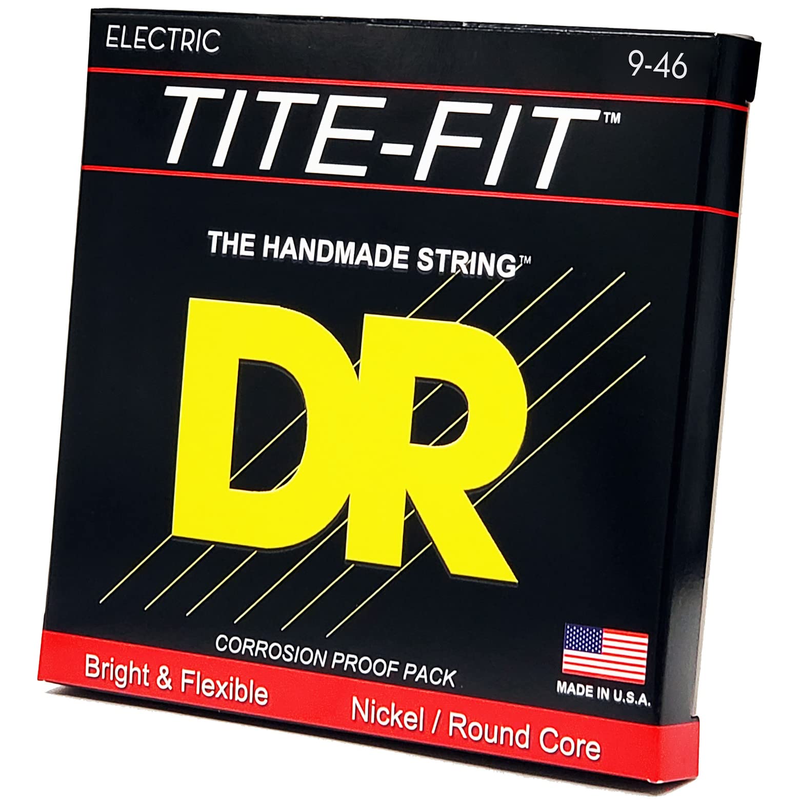 DR Strings Tite Fit Electric Round Core 9-46 Guitar Strings - Premium Nickel Wound for Rock, Blues & Metal - Perfect for Fender, Gibson & Ibanez Electric Guitars