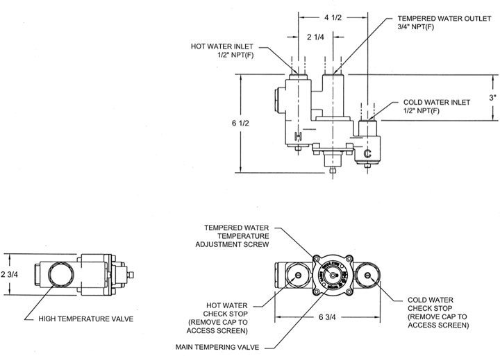 Haws TWBS.EWE Tempered Water Blending System for Eyewash Station - Safety Eyewash Solution for Laboratories, Factories & Emergency Use