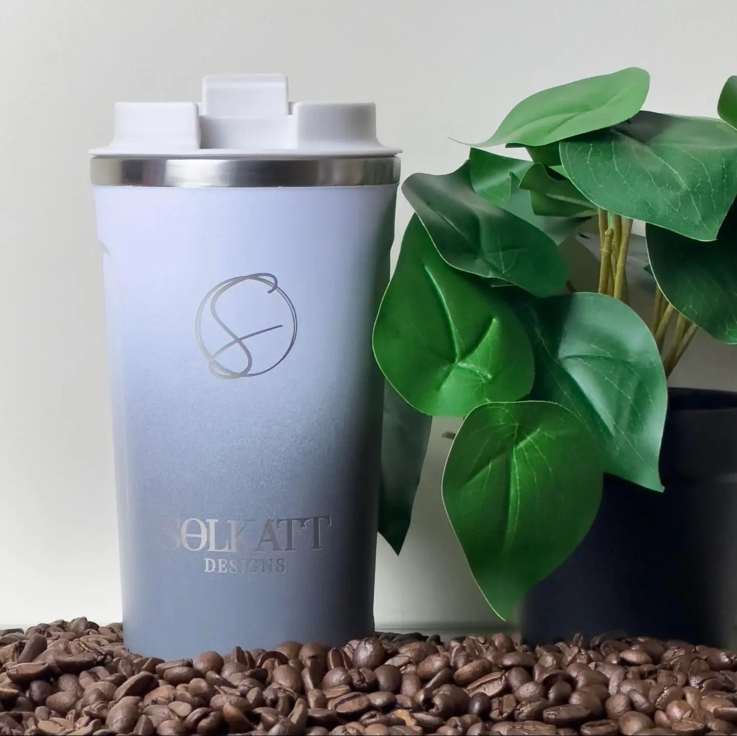 Premium Misty Grey Insulated Travel Coffee Mug - 500ml Stainless Steel Vacuum Flask - Perfect for Commuting, Camping & Office Use