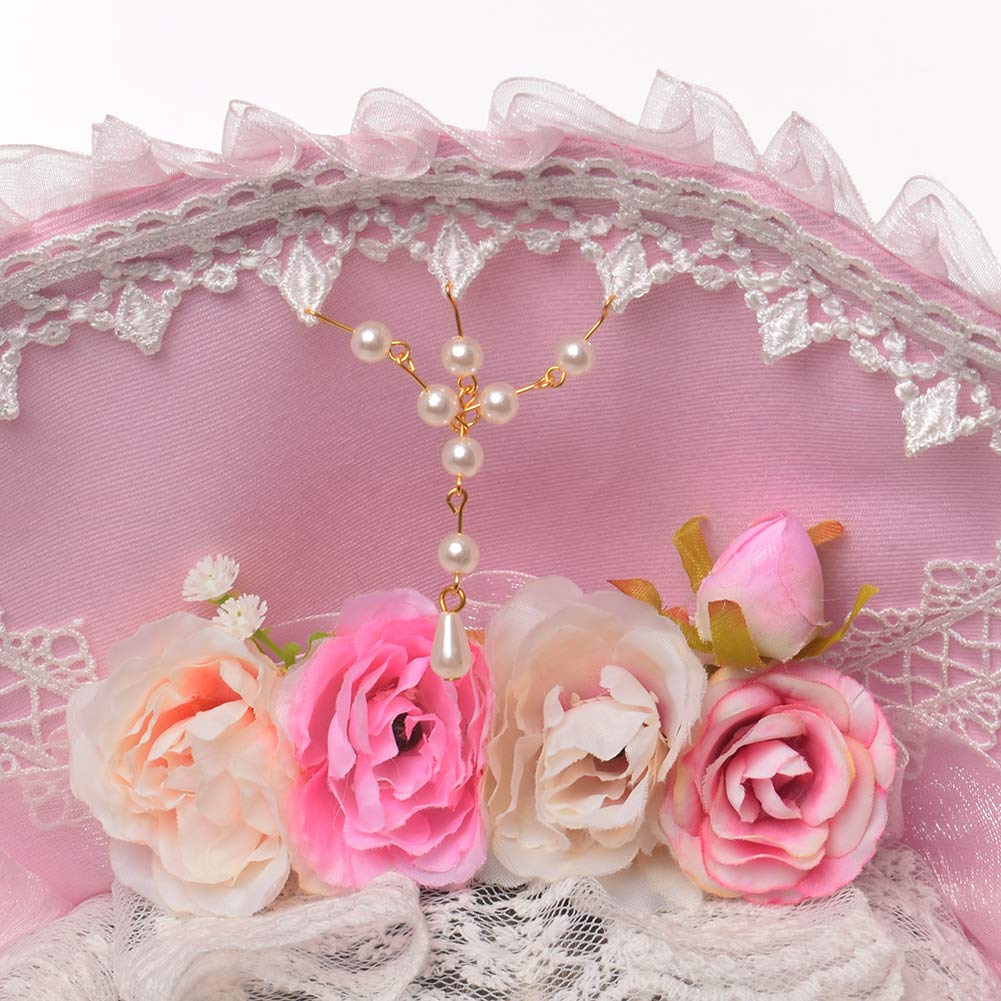 COSDREAMER Victorian Lace Sun Hat for Women & Girls - Elegant Tea Party Bonnet with Floral Design, Foldable Wide Brim Hat for Garden Parties, Weddings & Outdoor Events