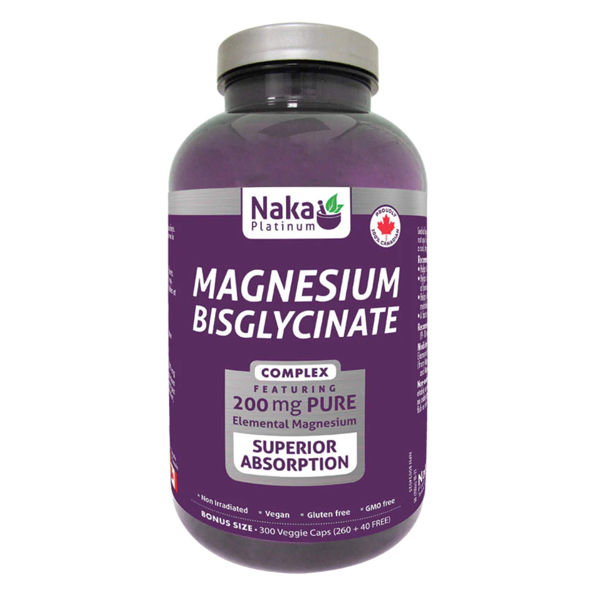 Pure Magnesium Bisglycinate Complex 200mg Capsules - High Absorption Magnesium Supplement for Sleep, Stress Relief & Muscle Recovery - Vegan & Non-GMO