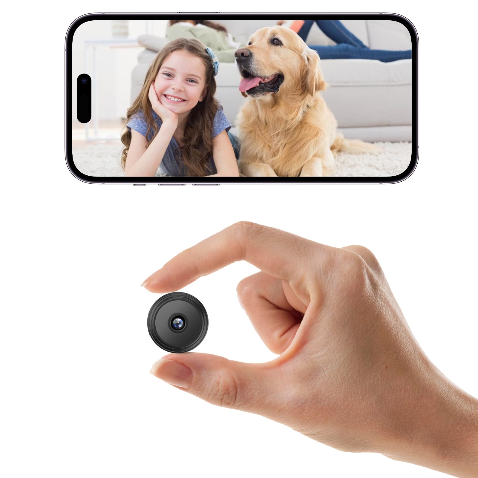 ZDO Mini 4K WiFi Security Camera - Wireless AI Motion Detection, Night Vision, Baby & Pet Monitor for Home, Nursery, and Indoor Surveillance