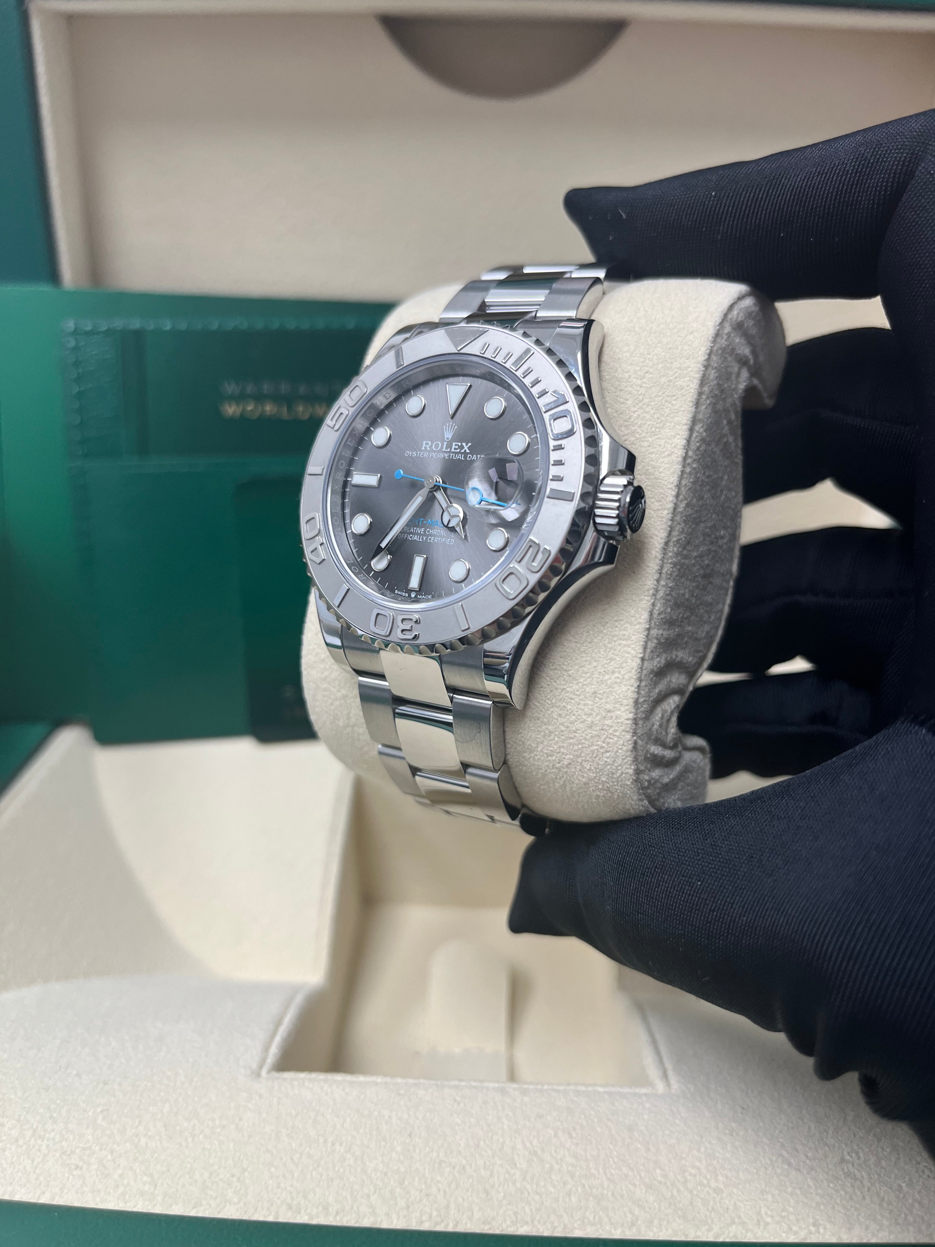 Rolex Yacht Master 40mm Platinum & Stainless Steel Watch - Dark Rhodium Dial (Ref# 126622) | Luxury Men's Diving Watch for Sailing, Yachting & Special Occasions