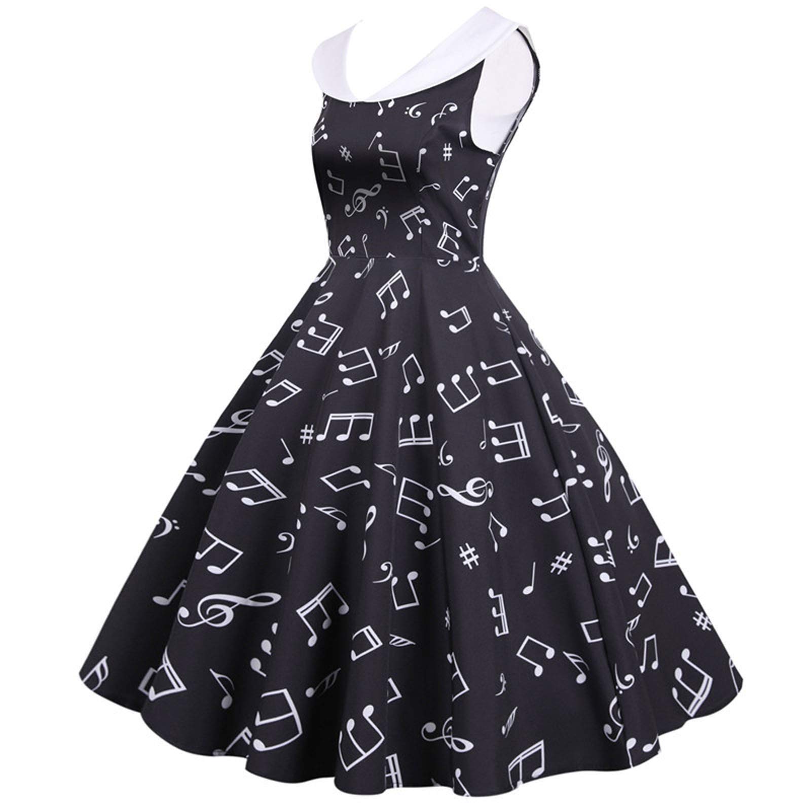 Vintage 1950s Sleeveless Evening Party Dress for Women - Retro Prom Dress Housewife Style - Summer Fashion Dresses for Cocktail Parties, Weddings & Formal Events
