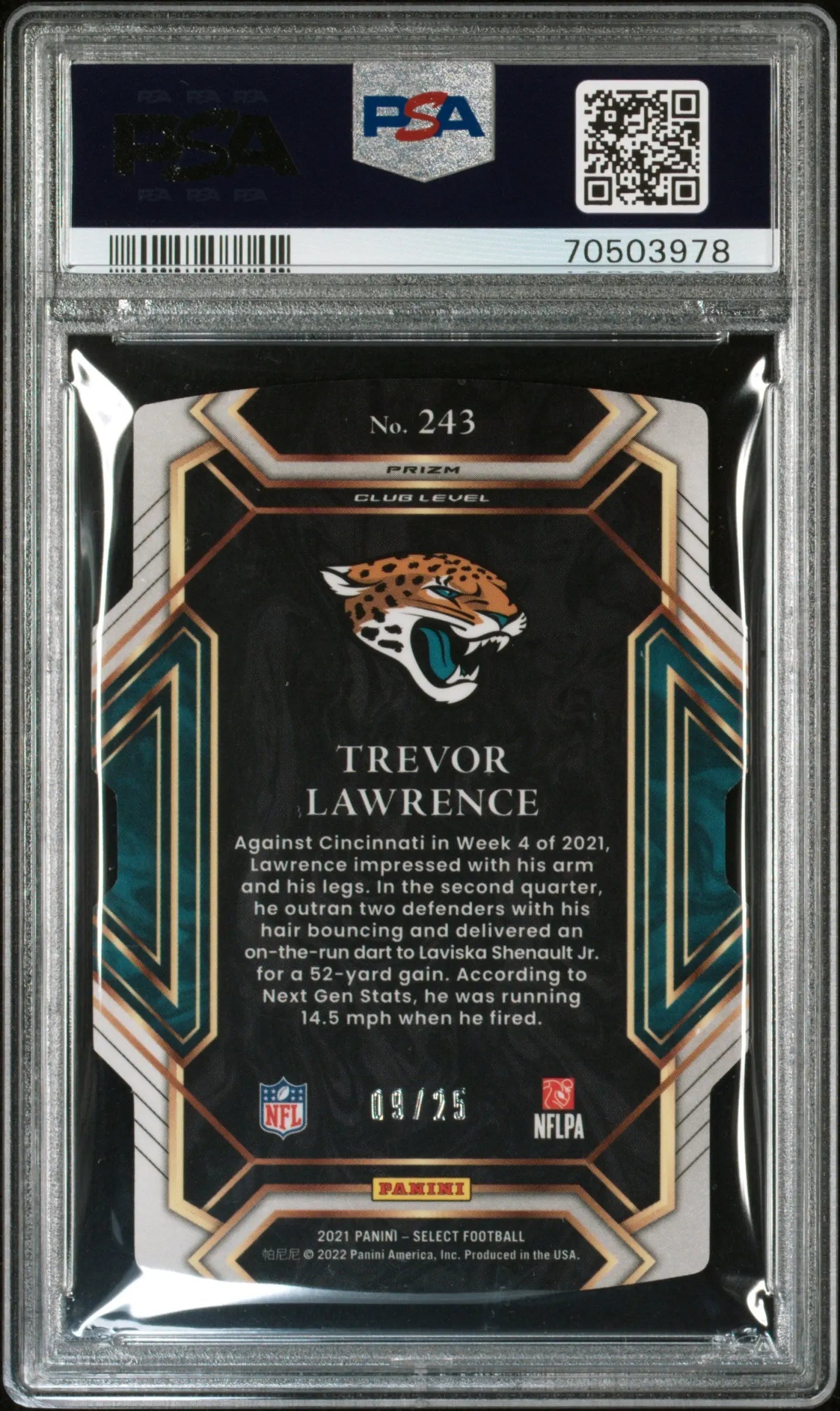 2021 Panini Select Trevor Lawrence Rookie Card Die-Cut Tie-Dye Prizm PSA 9 #/25 - Rare Collectible for NFL Fans & Sports Memorabilia Enthusiasts - Perfect for Display, Trading, and Investment