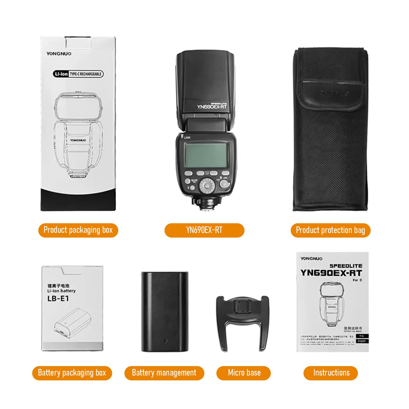 Irfora YN690EX-RT On-Camera Flash Speedlite with TTL & HSS - GN60 Guide Number, 1/8000s Sync, 1s Recycle Time - 2.4G Wireless Master/Slave System for Canon/Nikon DSLR Cameras - Perfect for Portrait, Wedding & Event Photography