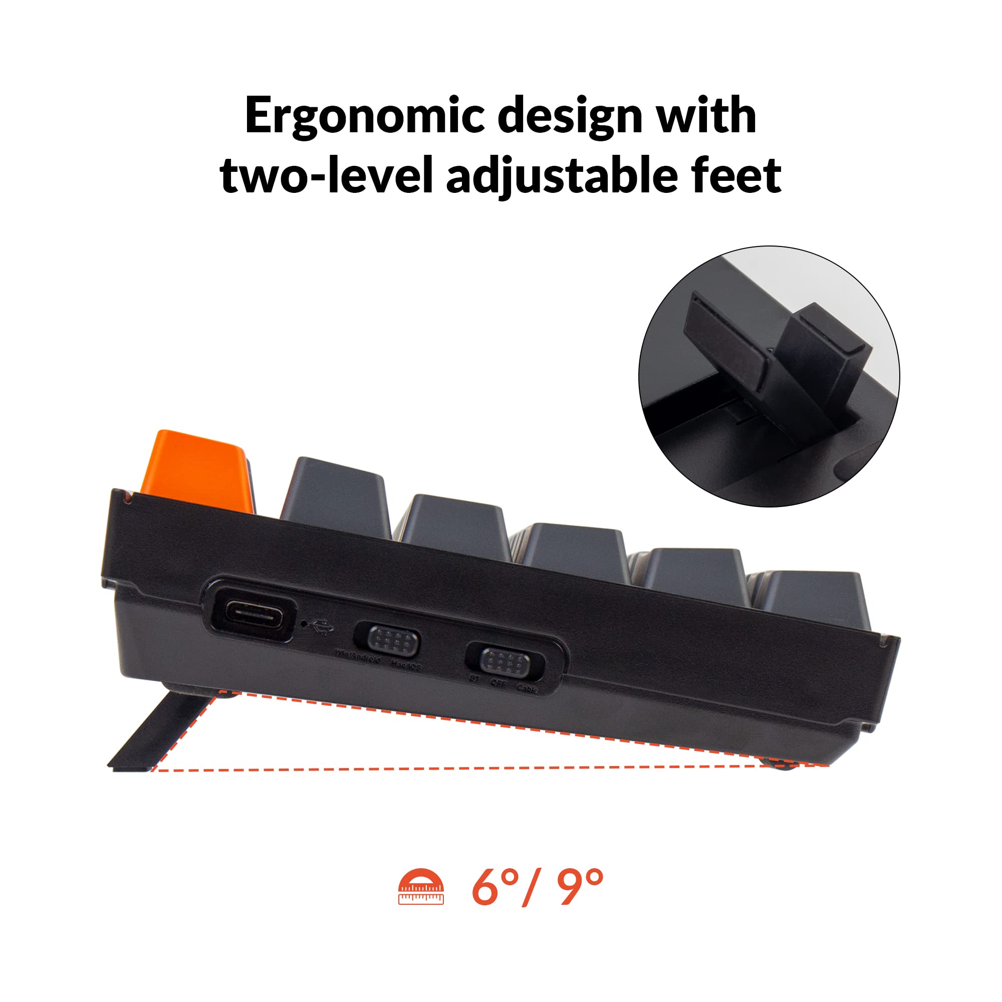 Keychron K10 RGB Mechanical Keyboard - Bluetooth/USB, Gateron Brown Switch for Mac/Windows Gaming & Work
