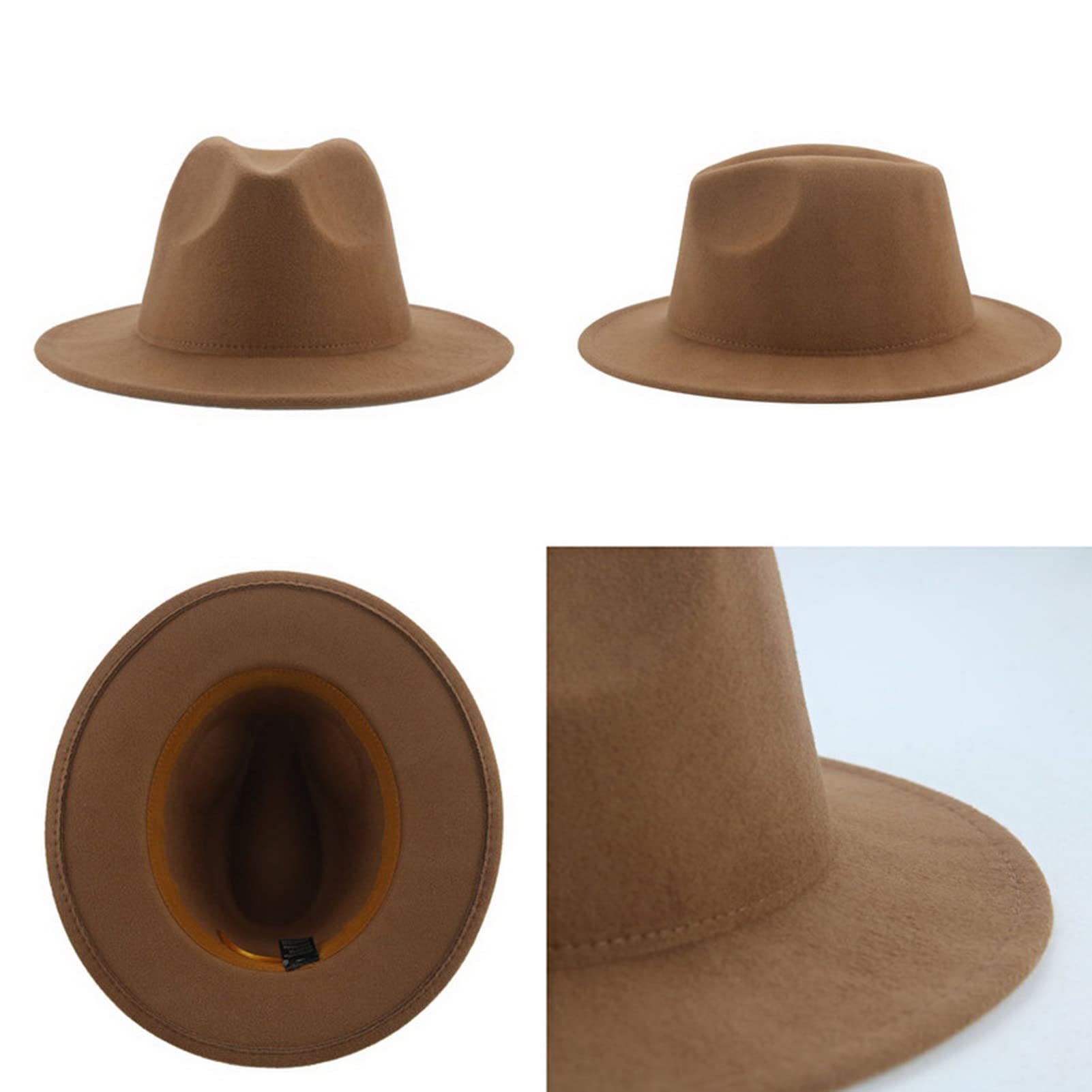 Stylish Fedora Hat for Women - Winter Wool Felt Fashion Hat with Wide Brim - Elegant Ladies Dress Hat for Outdoor Events, Parties & Cold Weather Protection
