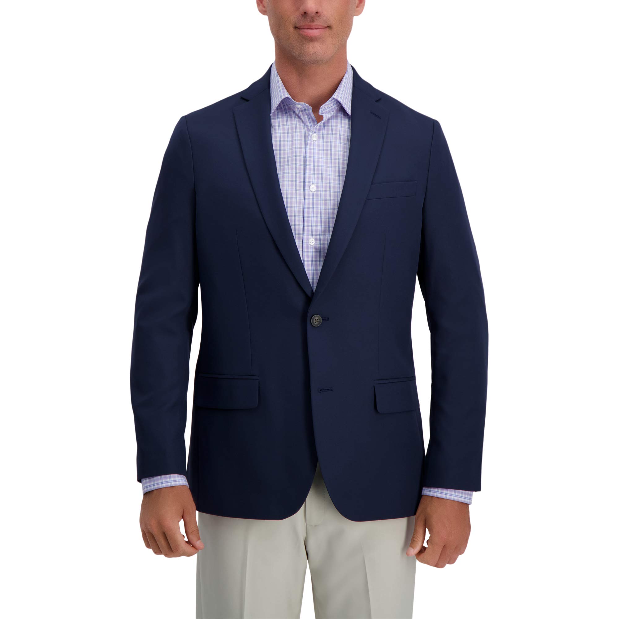 Haggar Men's Classic Fit Gabardine Blazer - Active Series | Comfortable Business & Casual Jacket for Office, Wedding & Formal Events (Regular, Big & Tall Sizes)