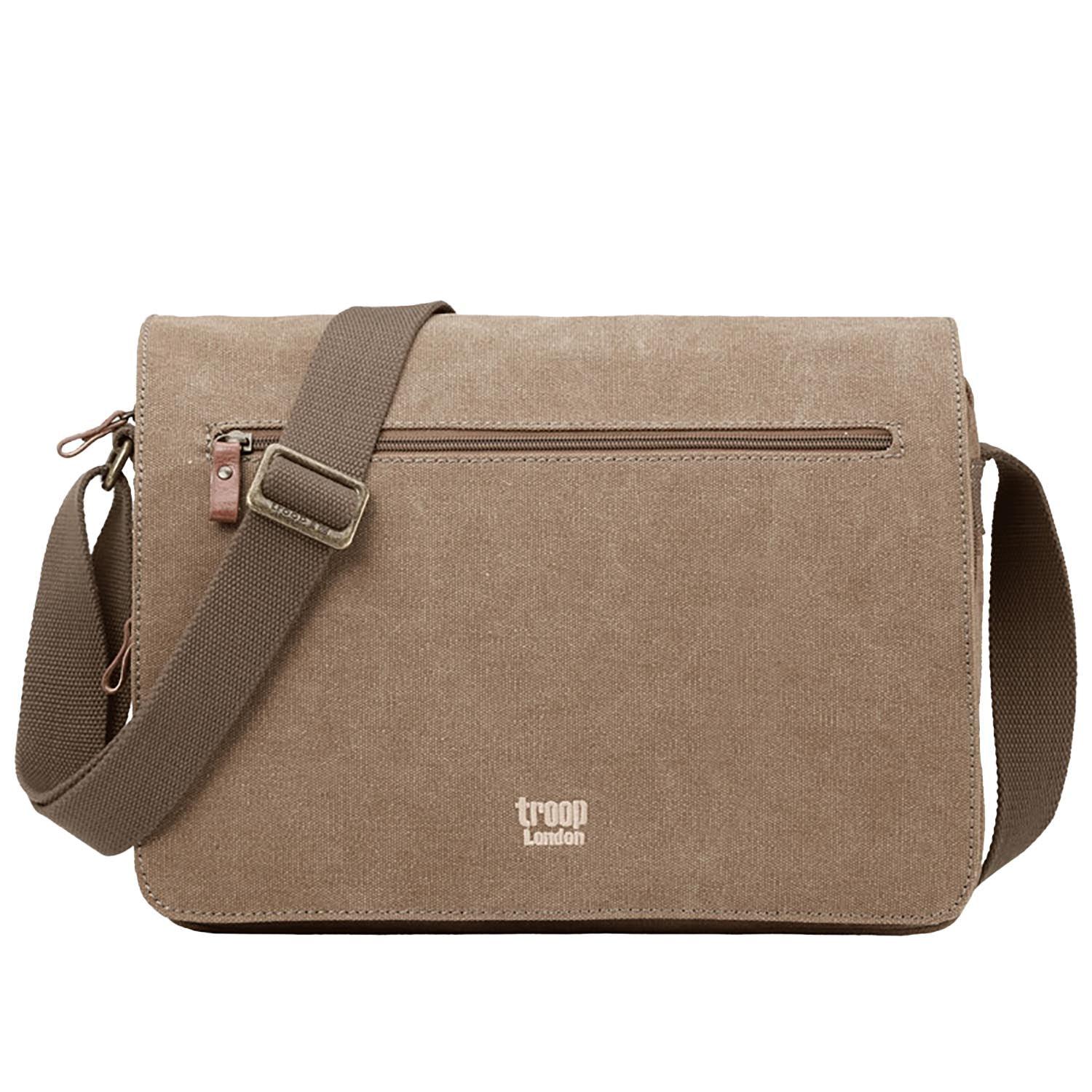 L1577 Troop London Classic Messenger Bag for Men & Women - Medium Size Genuine Leather Crossbody Bag - Perfect for Work, Travel & Everyday Use
