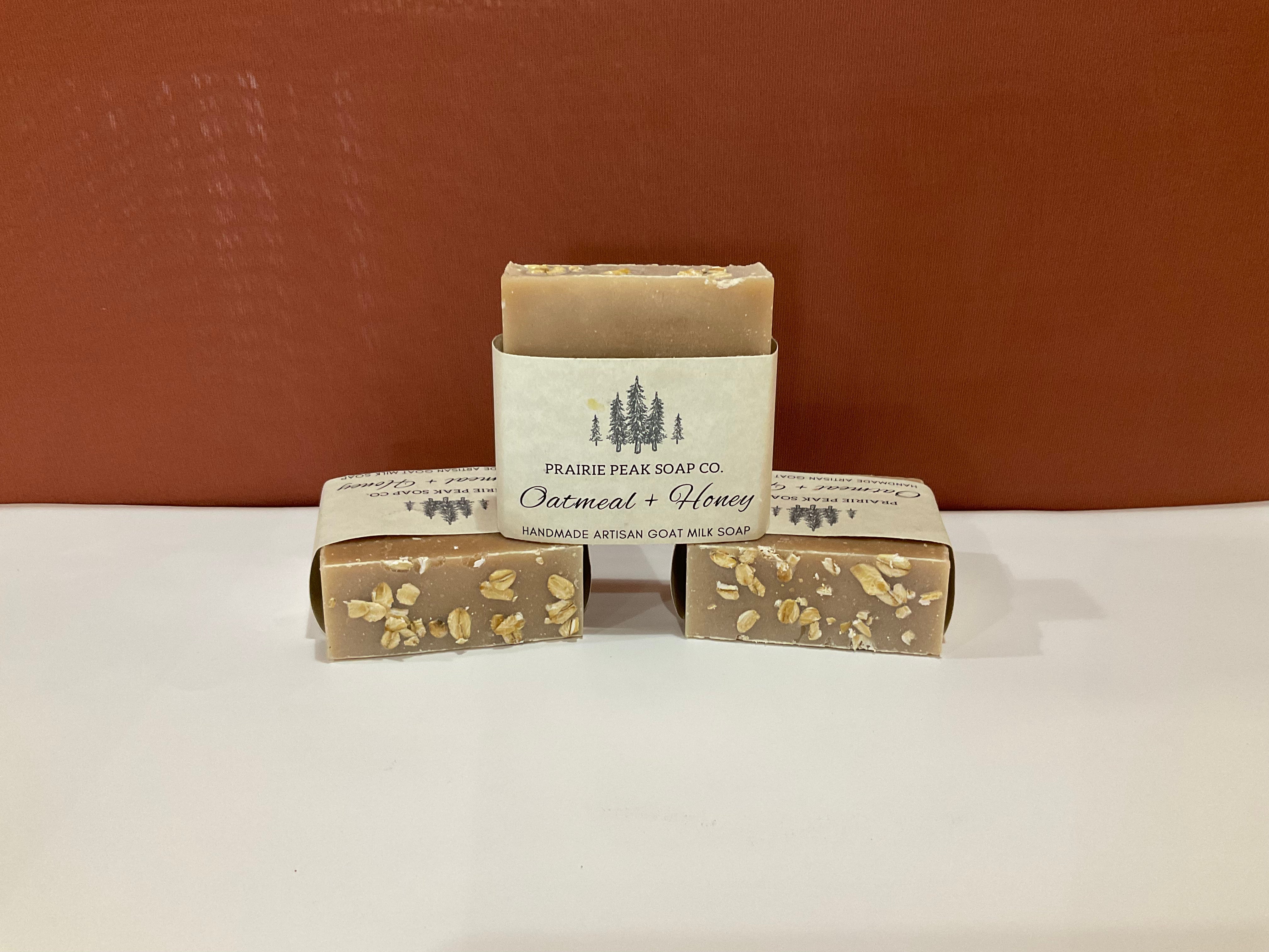 Handmade Artisan Goat Milk Soap with Oatmeal & Honey - Natural Moisturizing & Exfoliating Bar Soap for Sensitive Skin - Perfect for Daily Face & Body Cleansing, Gift Sets & Spa Days