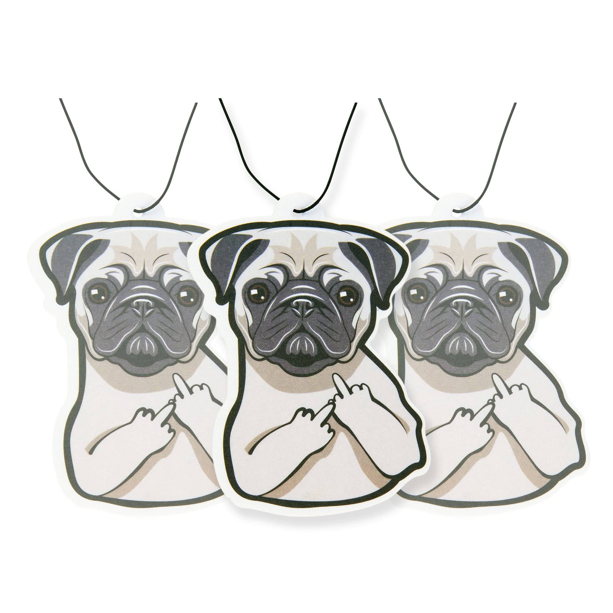 Pug Scented Dog Car Air Freshener with Essential Oils - 3 Pack | Natural Odor Eliminator for Cars, Home & Office | Fresh Fresheners Brand