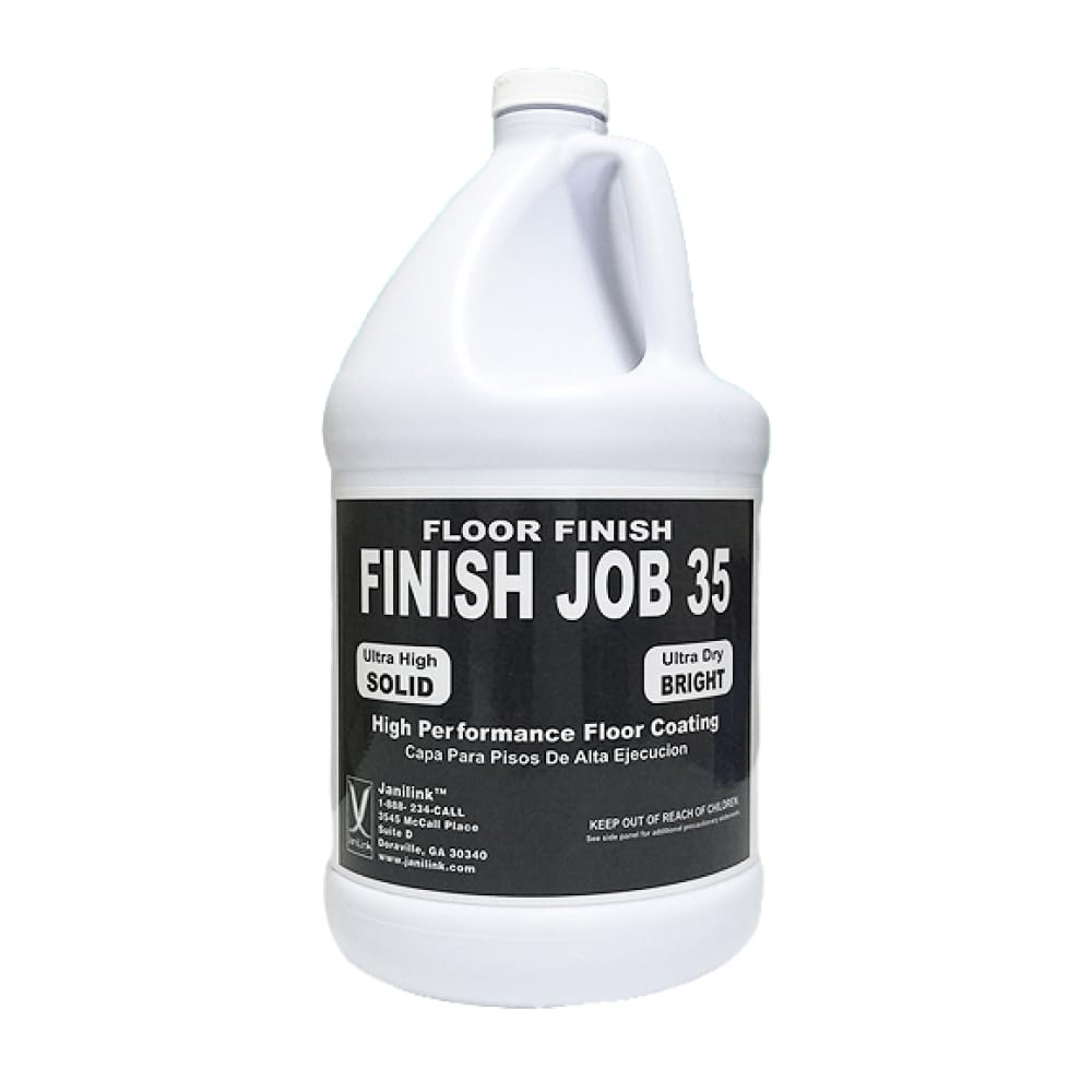Finish Job 35 Ultra-High Solids Floor Finish - High-Performance Commercial Floor Coating & Sealer (1 Gallon) - Ideal for Gym Floors, Retail Stores & High-Traffic Areas
