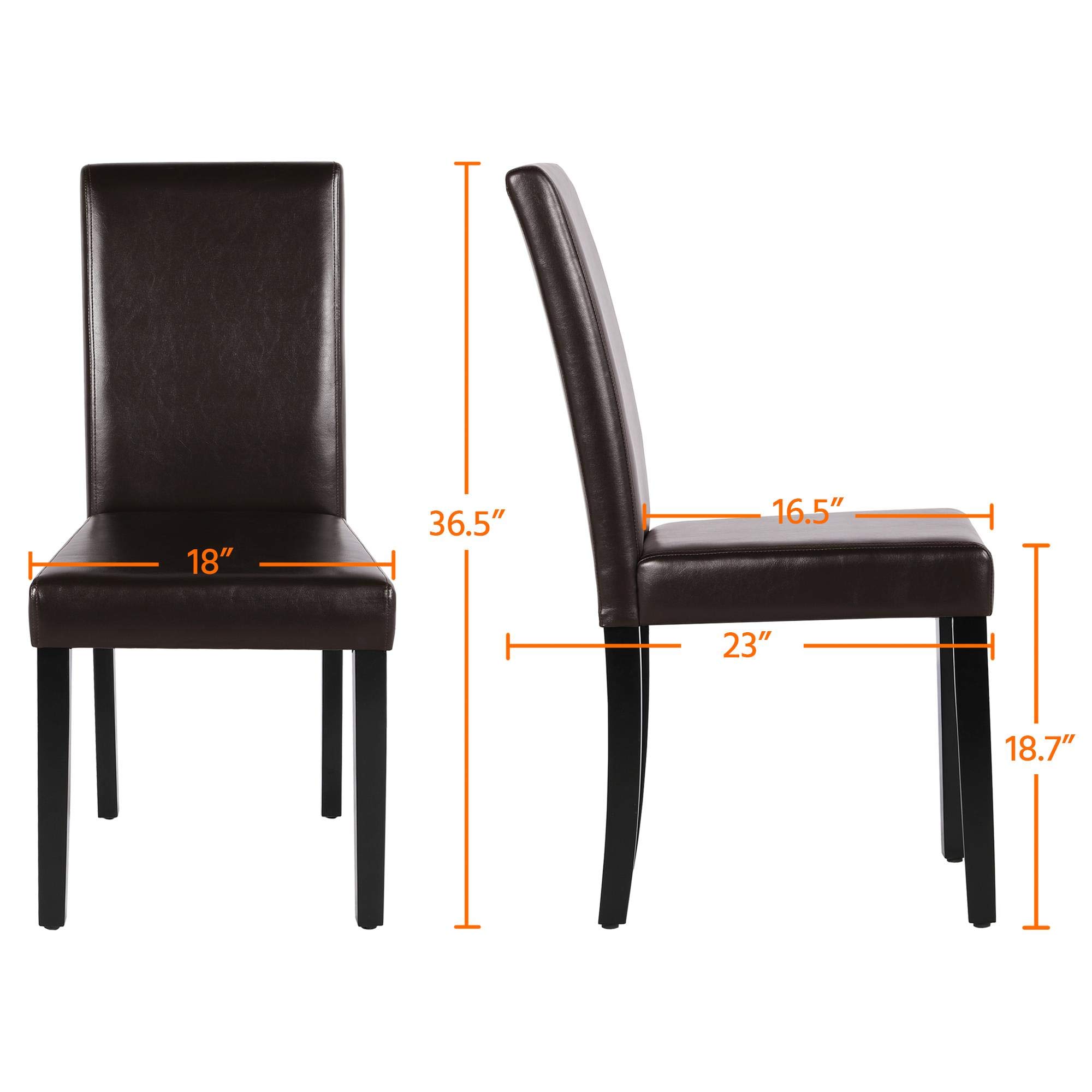 Topeakmart 4-Piece Brown Dining Chairs Set for Kitchen & Restaurant Use