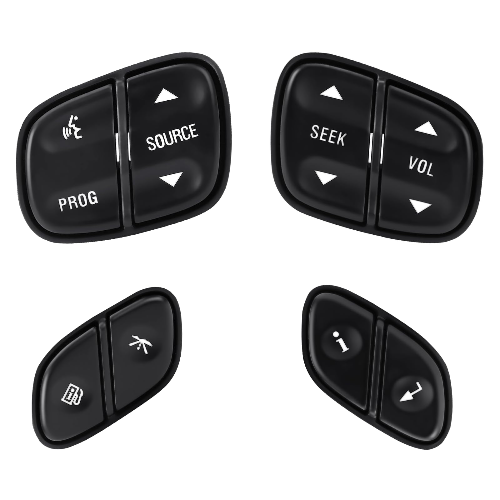 LCWRGS Steering Wheel Control Switch Button Compatible with 2003-2009 Chevy Silverado Suburban Tahoe, GMC Sierra Yukon Envoy, Cadillac Escalade - Replaces Part #21997738, 21997739, 1999442, 1999443 | Perfect for Easy Audio and Cruise Control Operation While Driving