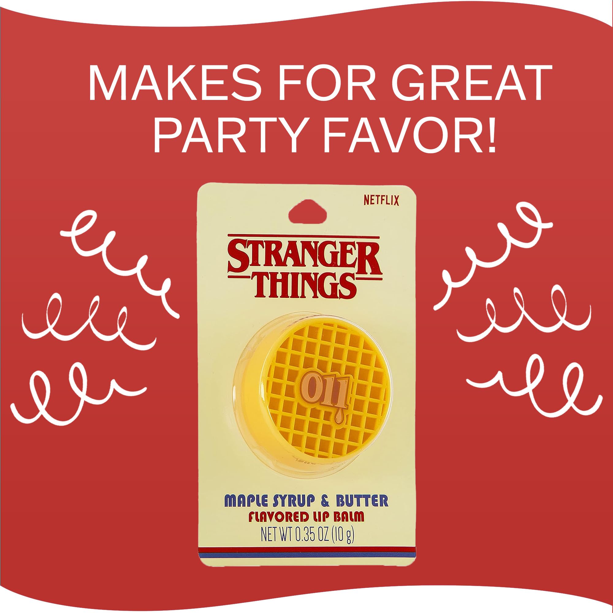 Stranger Things Waffle Lip Balm - Maple Syrup & Butter Flavored Lip Moisturizer | Pop Culture Inspired Lip Care | Perfect for Halloween Costumes, TV Show Fans & 80s Nostalgia Lovers
