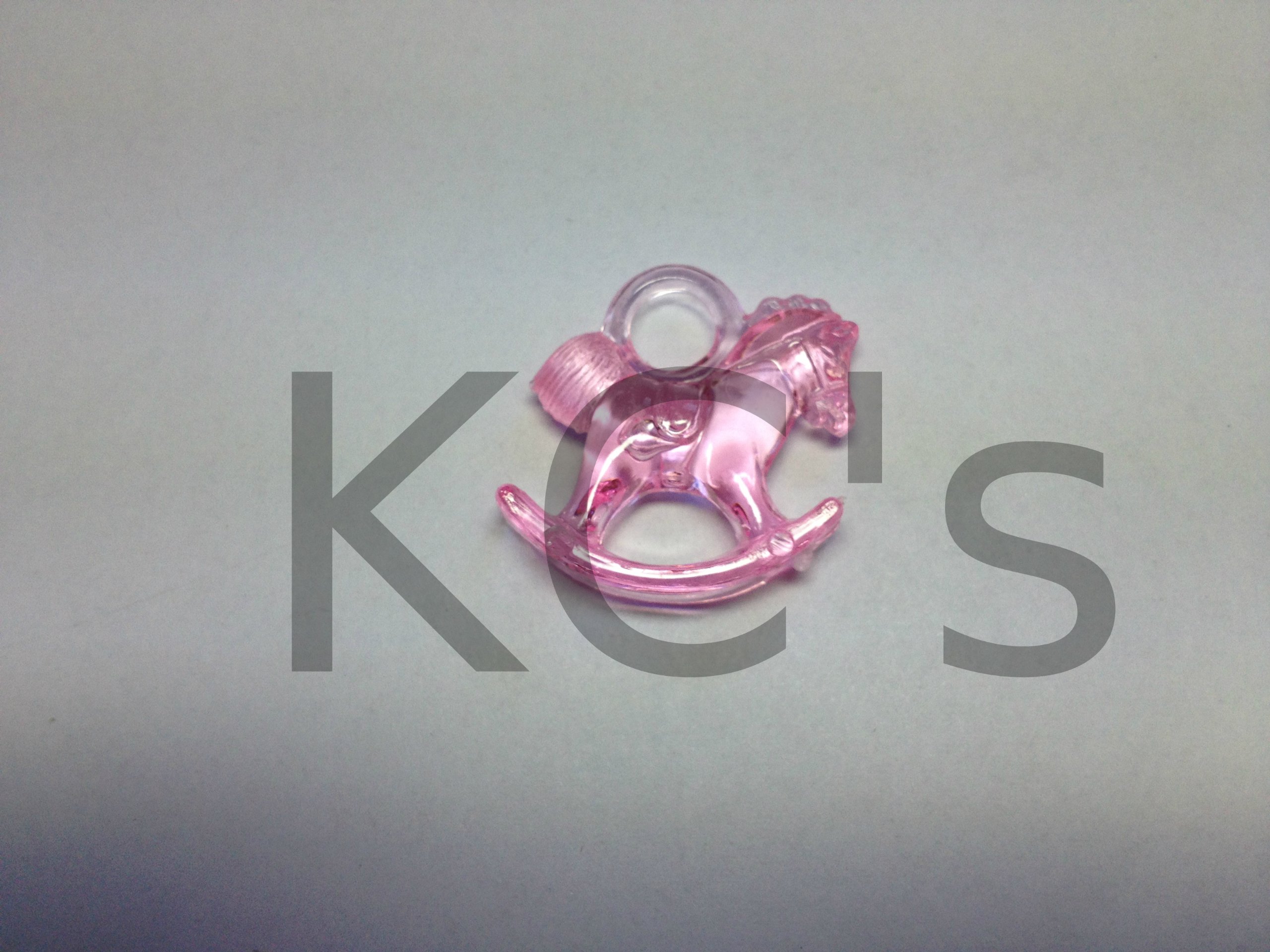 48 Pcs 1 Inch Pink Acrylic Rocking Horse Charms for Baby Shower Games, Party Decorations & Wedding Favors - Perfect for DIY Crafts, Scrapbooking & Gift Wrapping