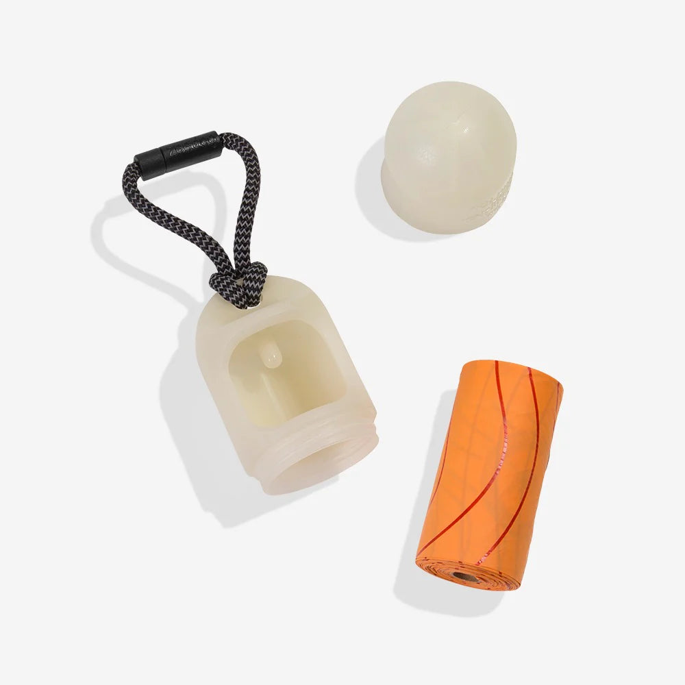 Glow In The Dark Dog Poop Bag Dispenser - Zee.Dog Refillable Waste Bag Holder for Nighttime Dog Walking & Cleanup