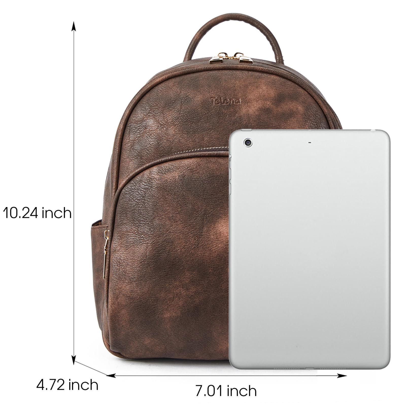 Telena Small Leather Backpack Purse for Women & Girls - Cute Mini Backpack Shoulder Bag for Travel, School, Work & Daily Use | Durable & Stylish Crossbody Bag