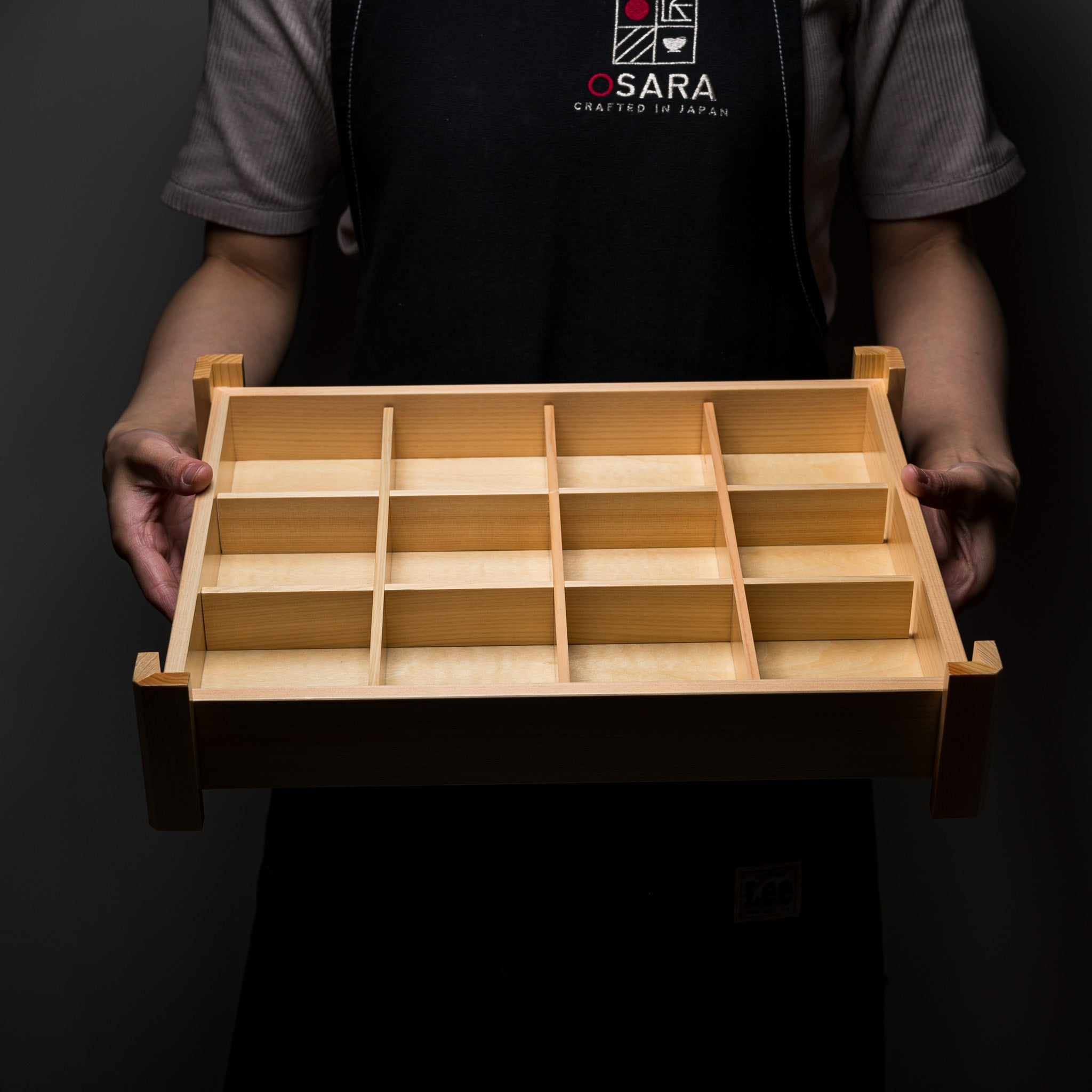 Premium Ozen Box Display Sake Cup Set - 12 Section Japanese Sake Tasting Tray for Traditional Ceremonies, Home Bar Decor & Gift Giving