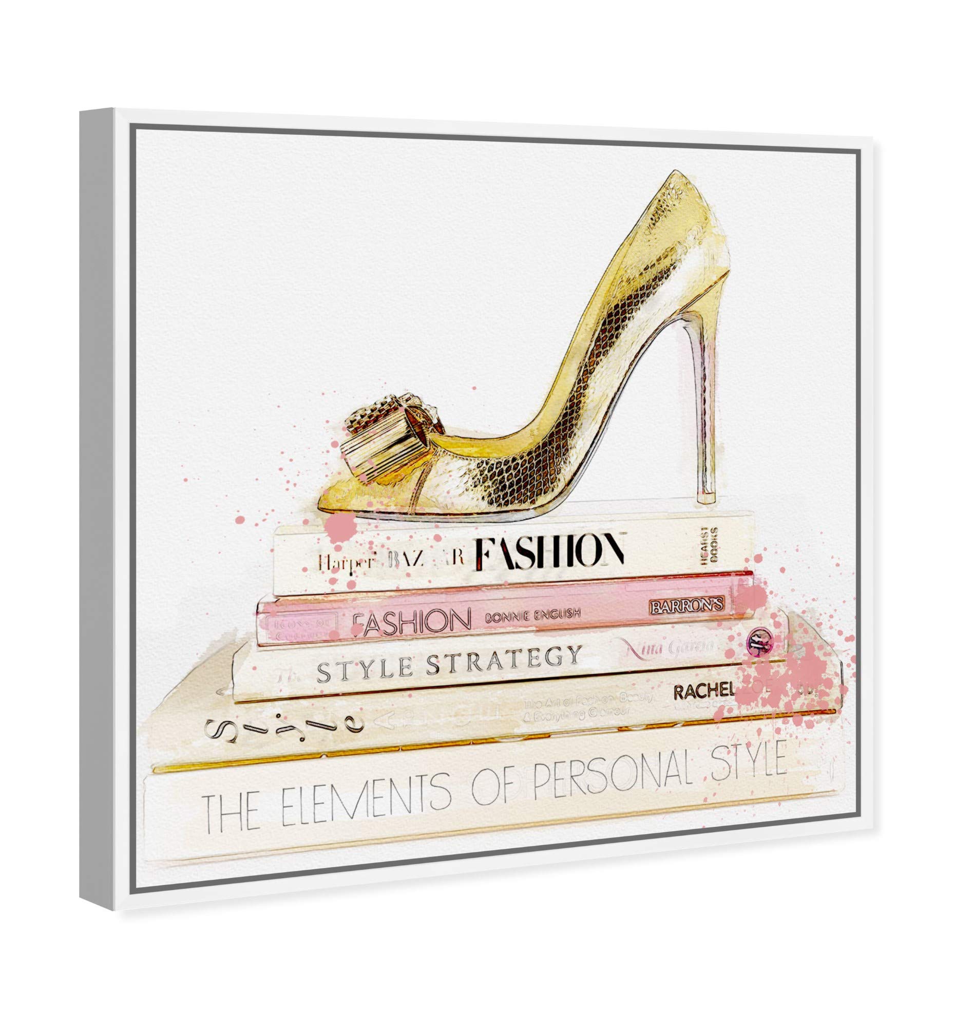 Oliver Gal Artist Co. Fashion & Glam Wall Art - 16x16 Inch Gold & White Framed Canvas Print - Perfect for Bedroom, Living Room & Office Décor